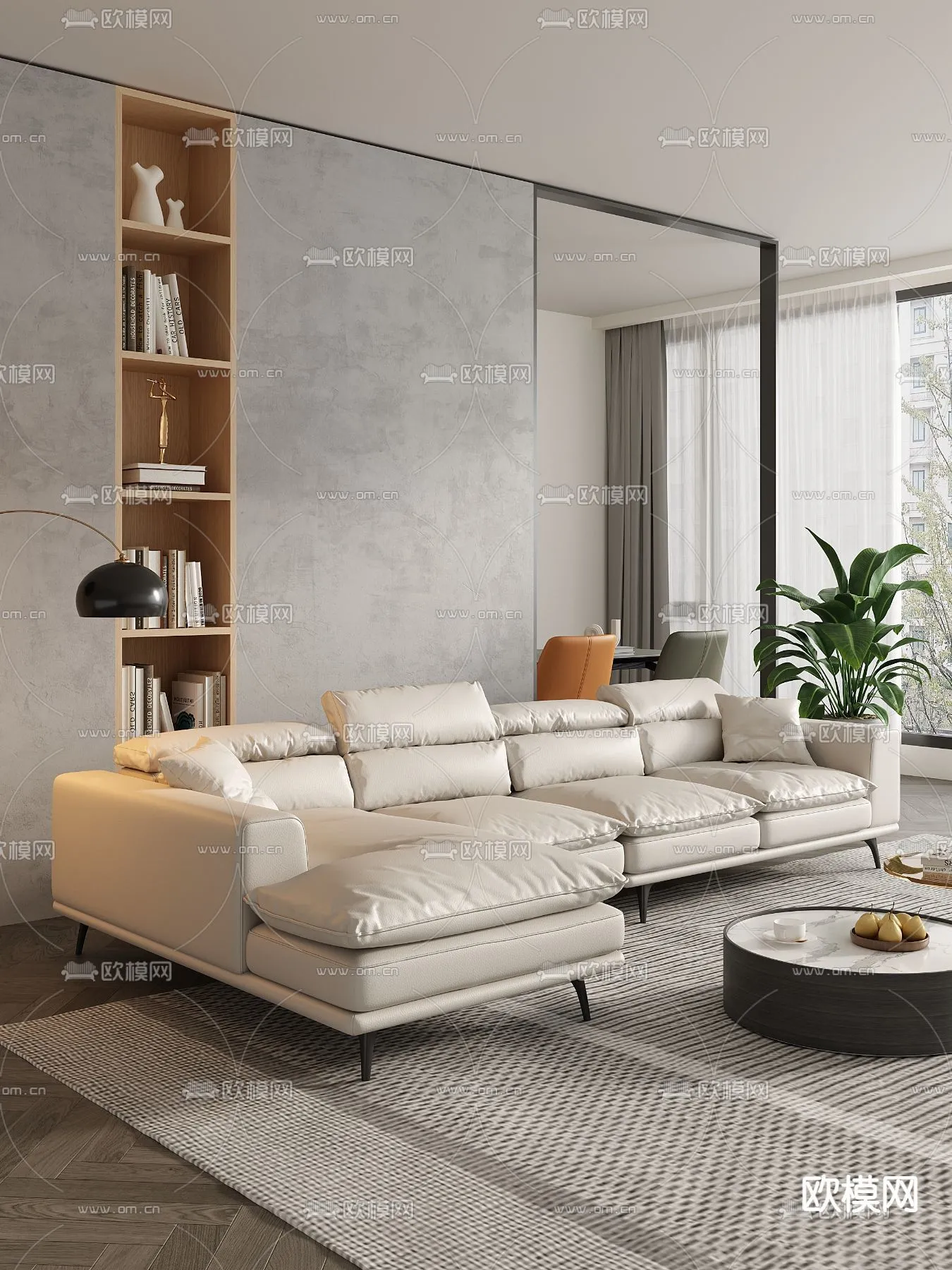 FURNITURE - SOFA - 3D Model For Interior Design - 11118