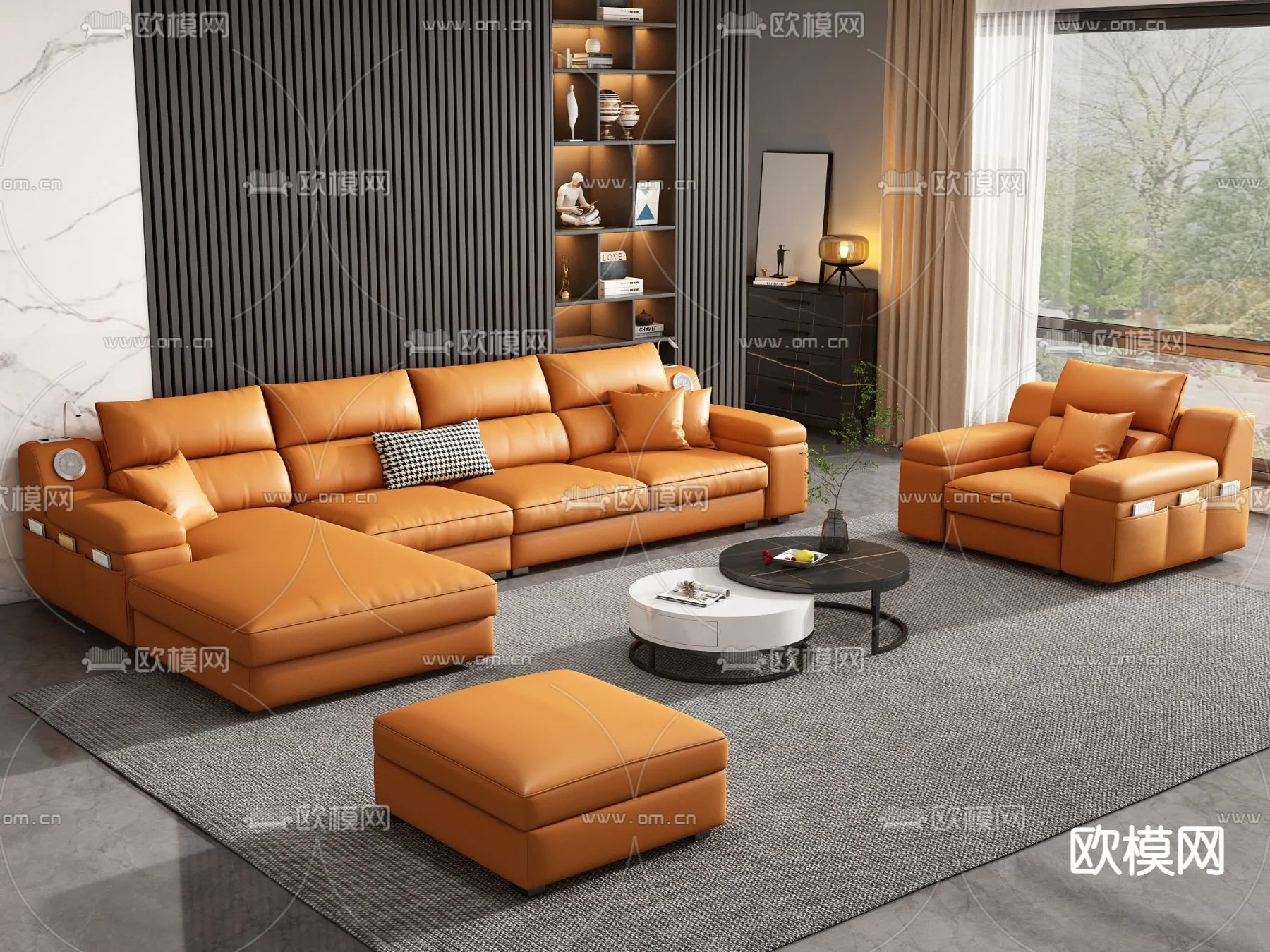FURNITURE - SOFA - 3D Model For Interior Design - 11120