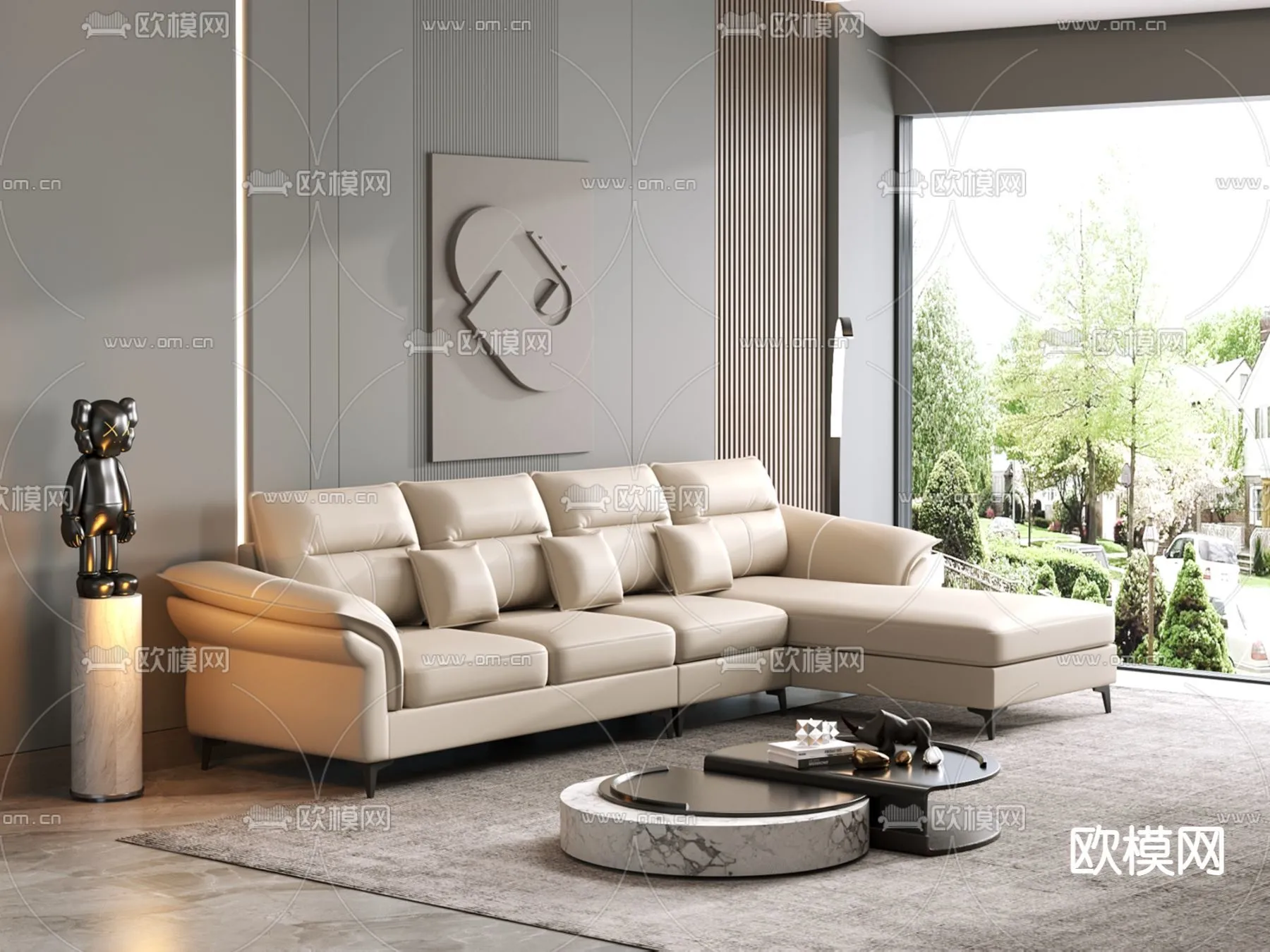 FURNITURE - SOFA - 3D Model For Interior Design - 11124