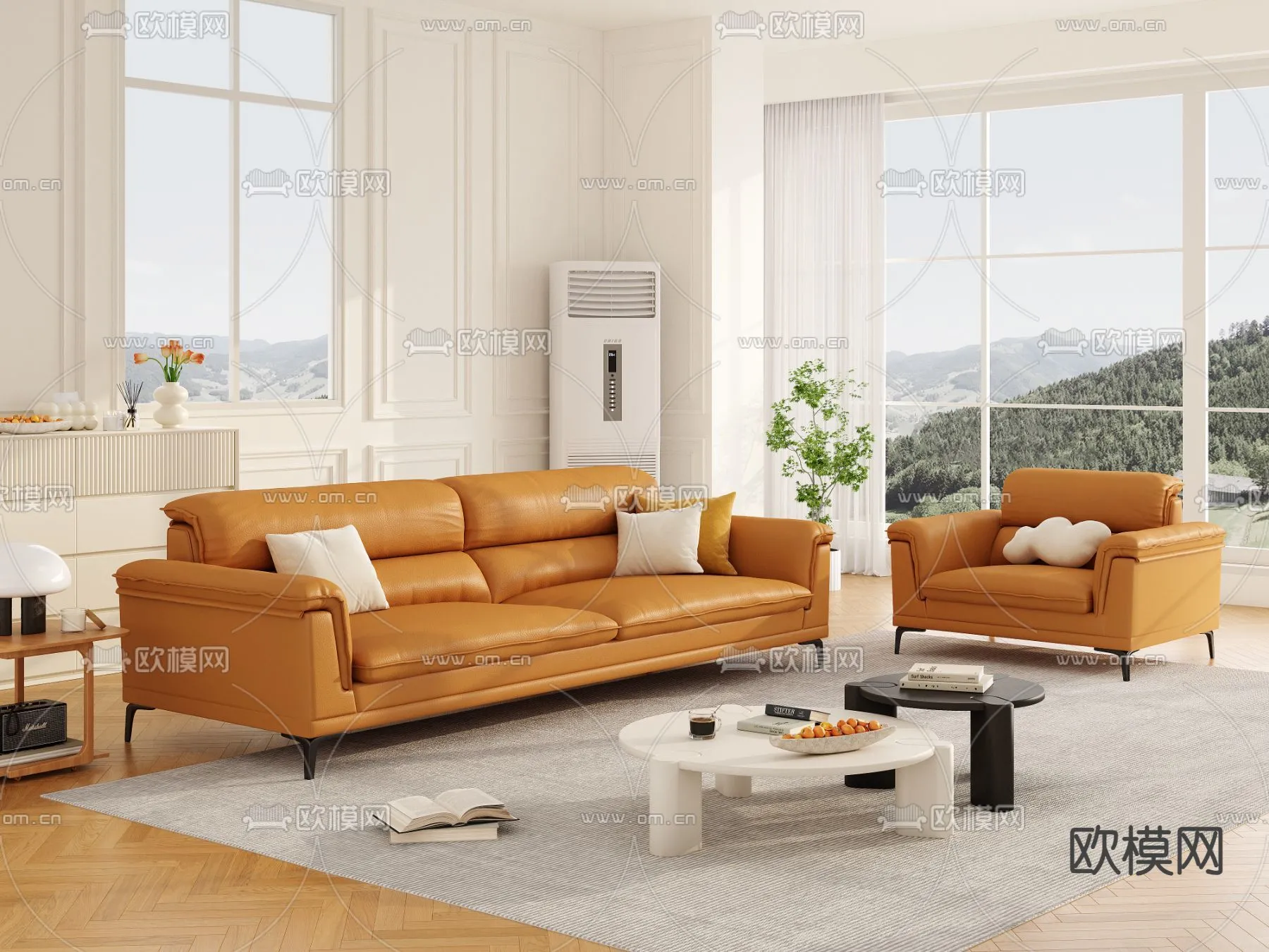 FURNITURE - SOFA - 3D Model For Interior Design - 11125