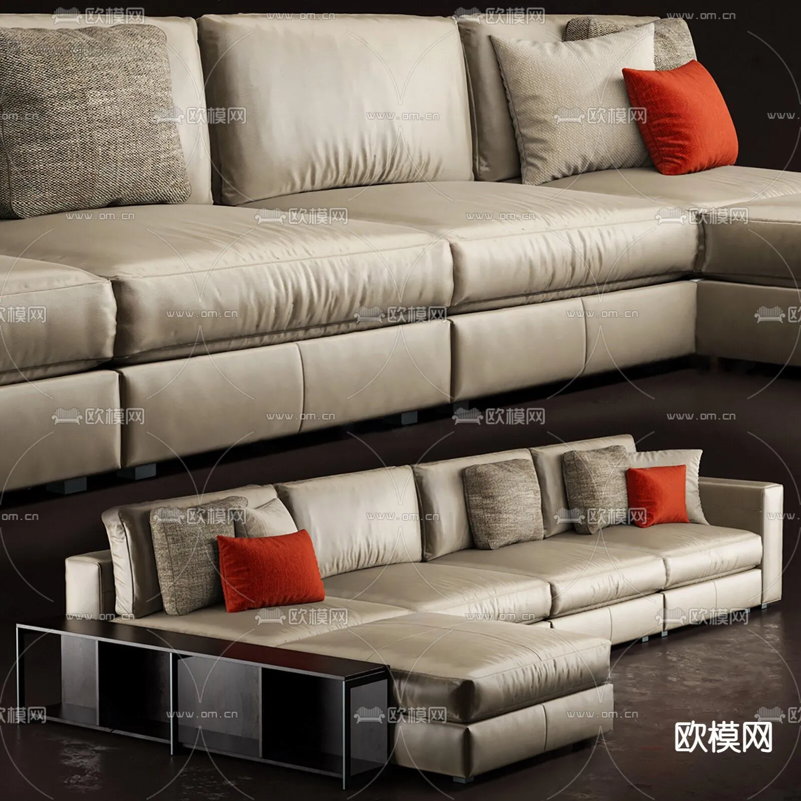 FURNITURE - SOFA - 3D Model For Interior Design - 11129