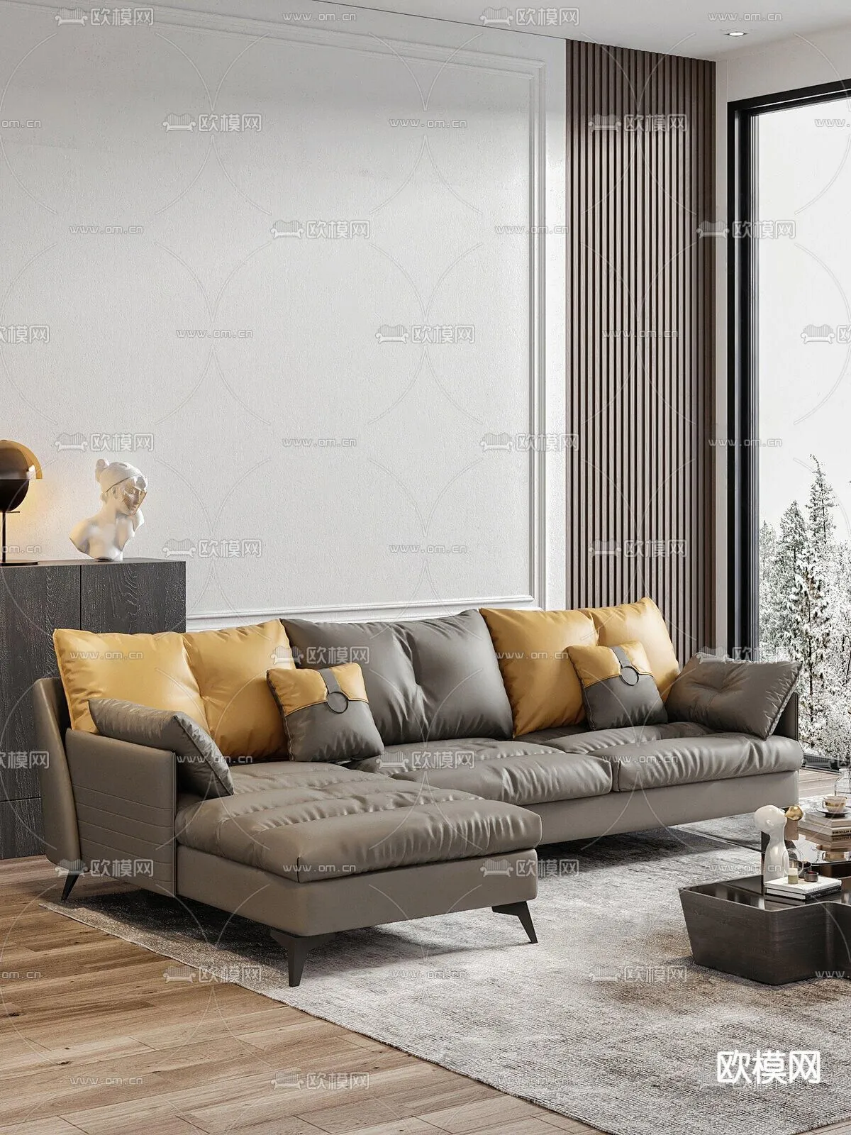 FURNITURE - SOFA - 3D Model For Interior Design - 11130