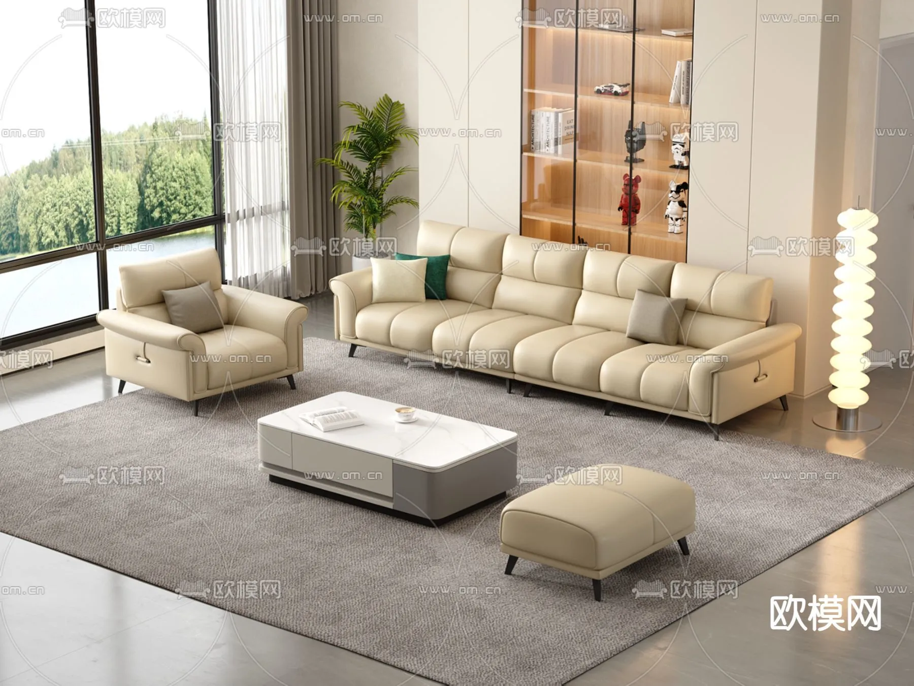 FURNITURE - SOFA - 3D Model For Interior Design - 11131