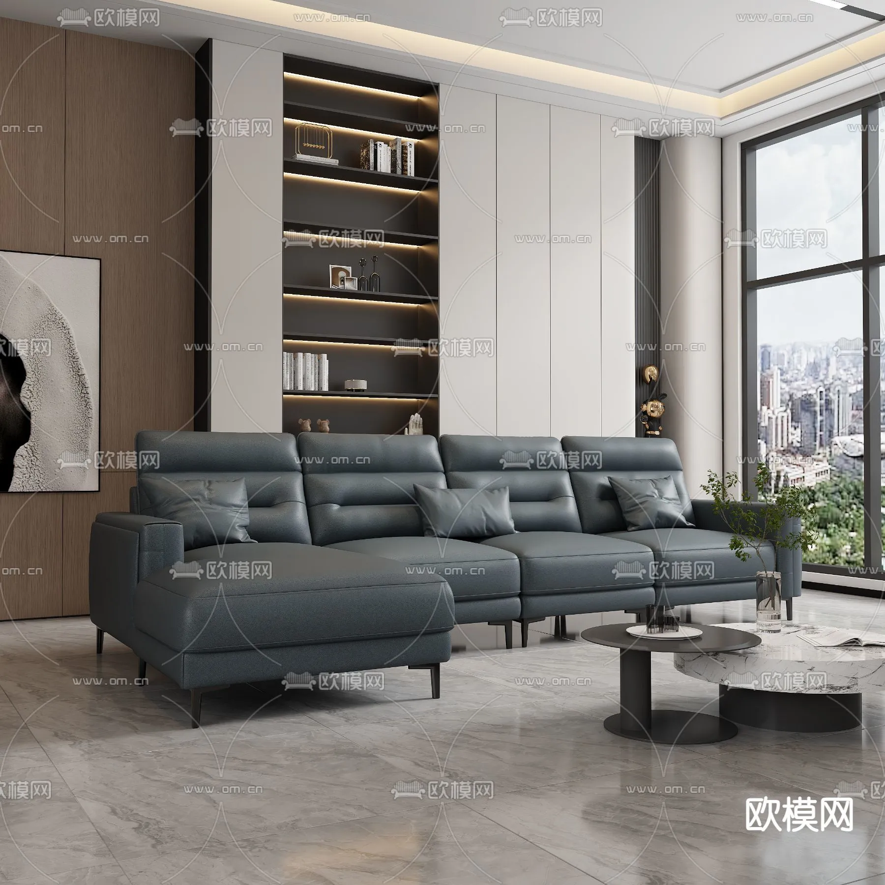 FURNITURE - SOFA - 3D Model For Interior Design - 11133