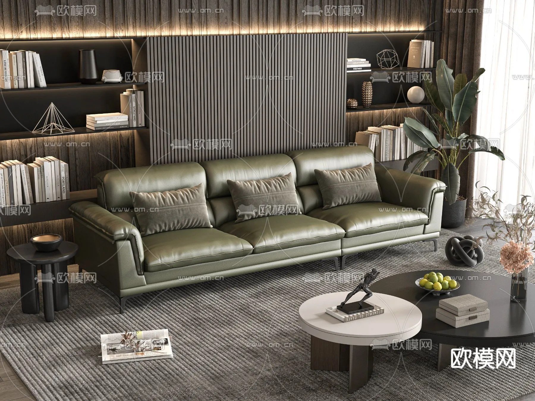 FURNITURE - SOFA - 3D Model For Interior Design - 11134
