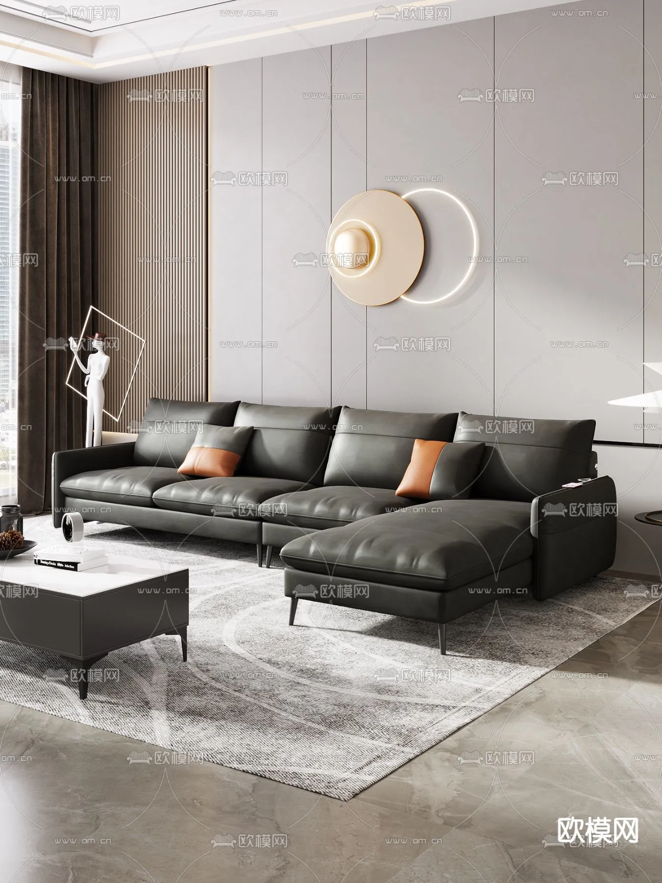 FURNITURE - SOFA - 3D Model For Interior Design - 11135