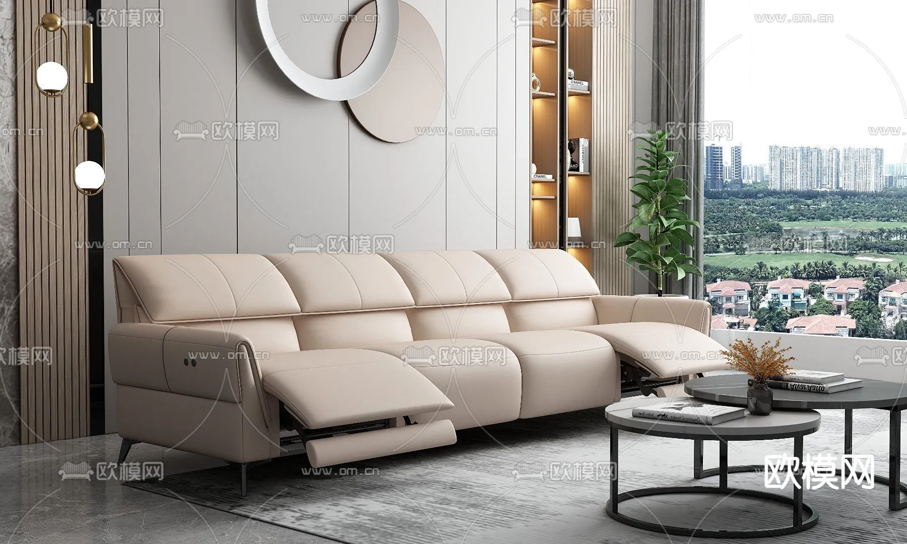 FURNITURE - SOFA - 3D Model For Interior Design - 11136