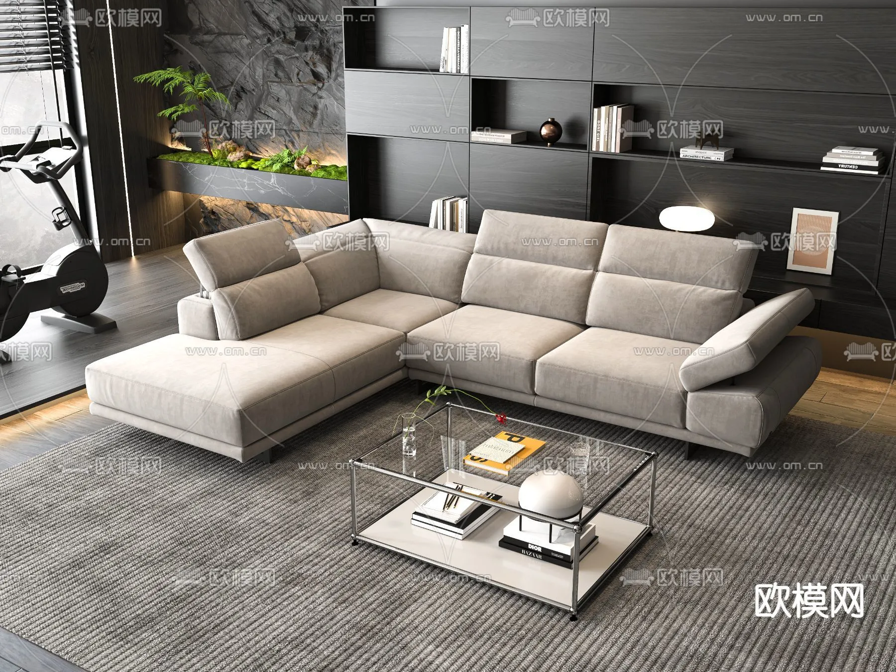 FURNITURE - SOFA - 3D Model For Interior Design - 11137