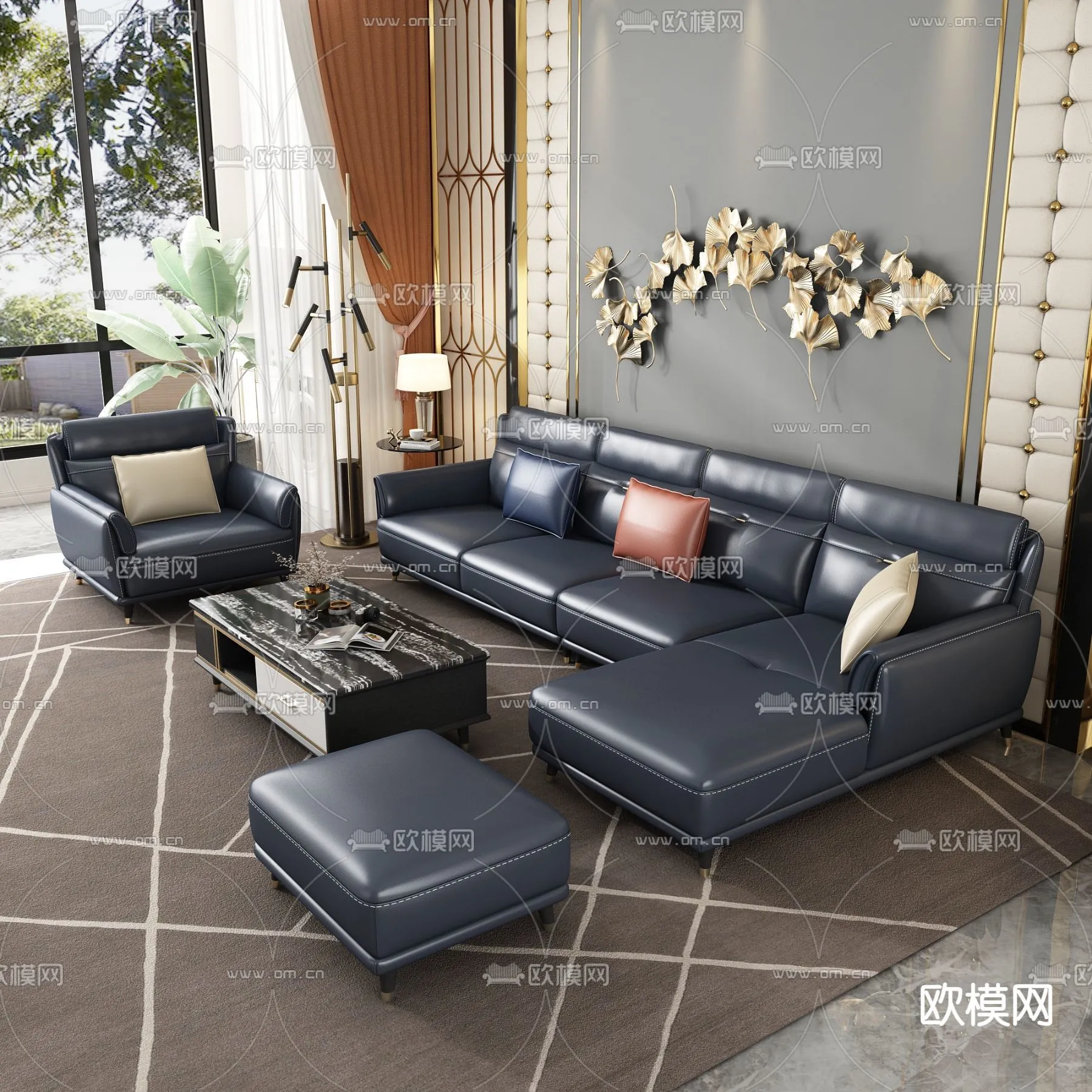 FURNITURE - SOFA - 3D Model For Interior Design - 11141