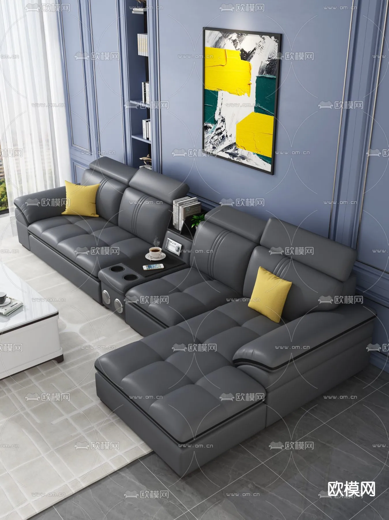 FURNITURE - SOFA - 3D Model For Interior Design - 11143