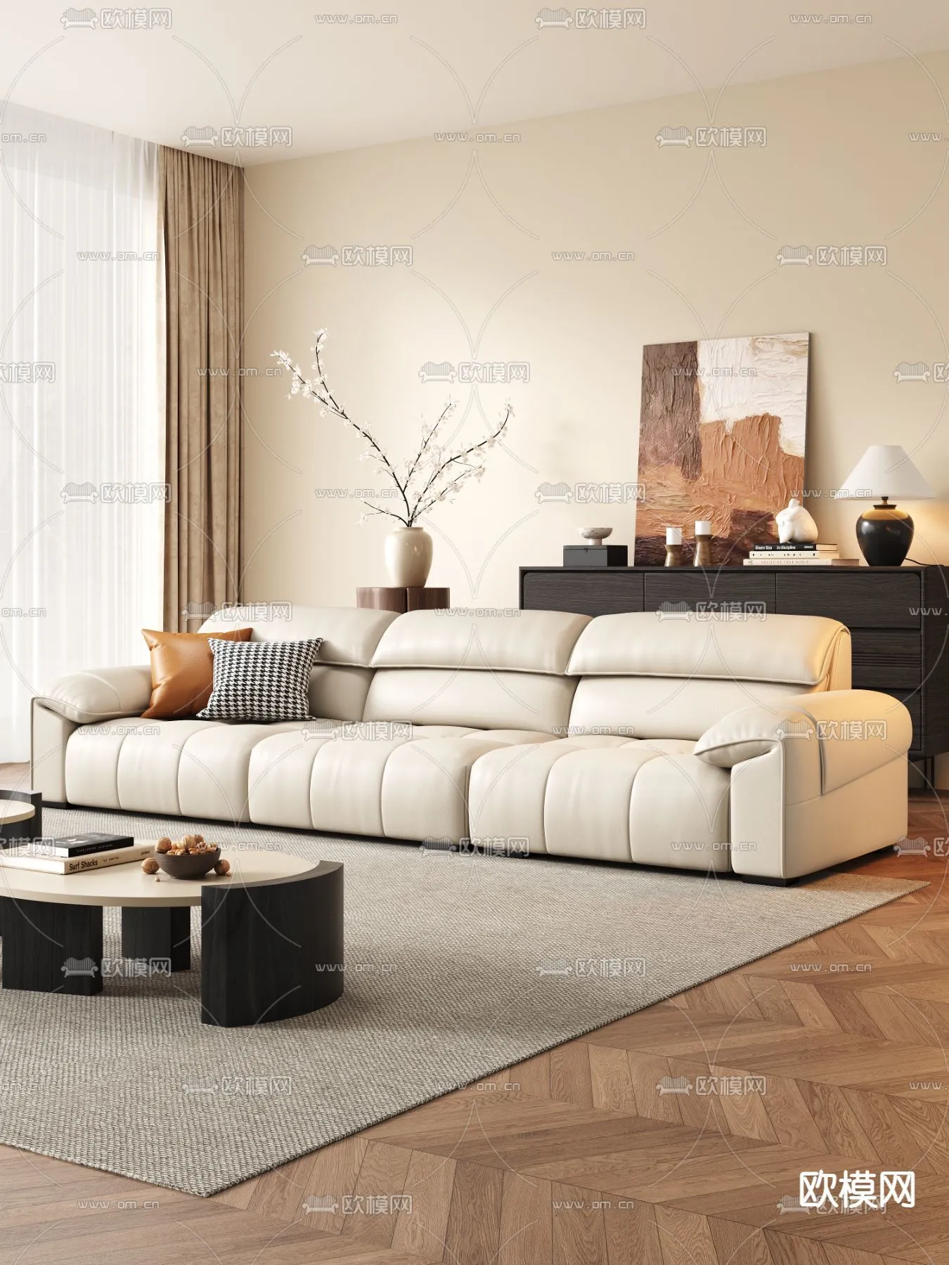 FURNITURE - SOFA - 3D Model For Interior Design - 11145