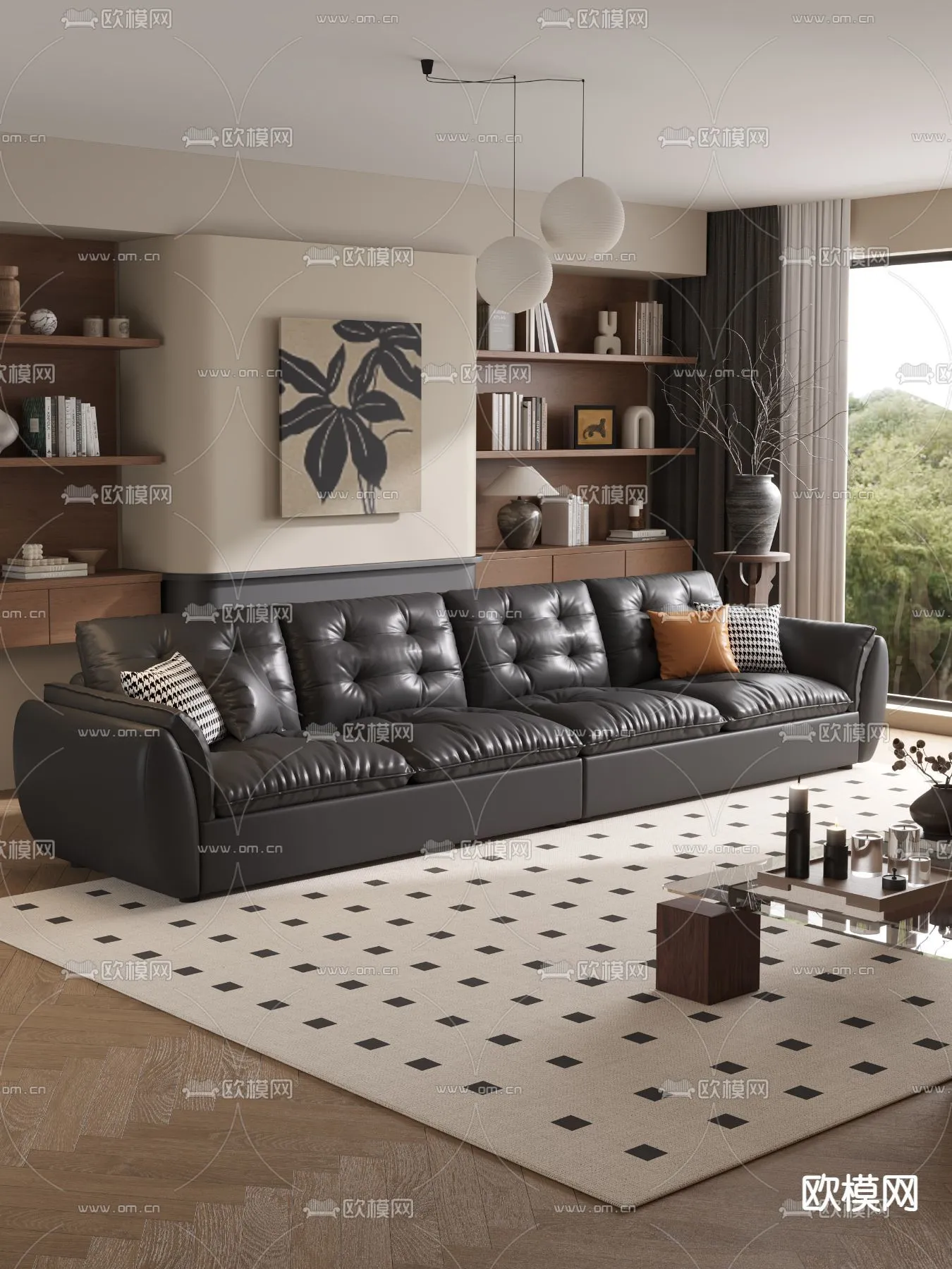 FURNITURE - SOFA - 3D Model For Interior Design - 11147