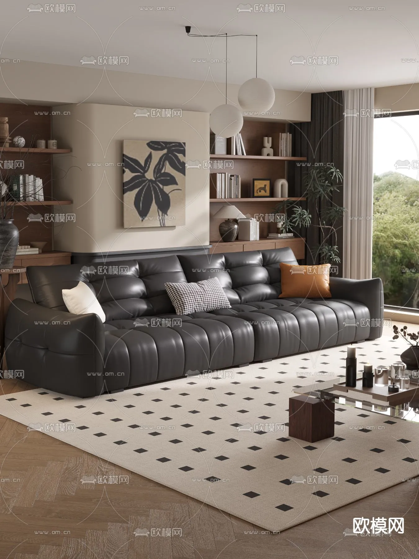 FURNITURE - SOFA - 3D Model For Interior Design - 11149