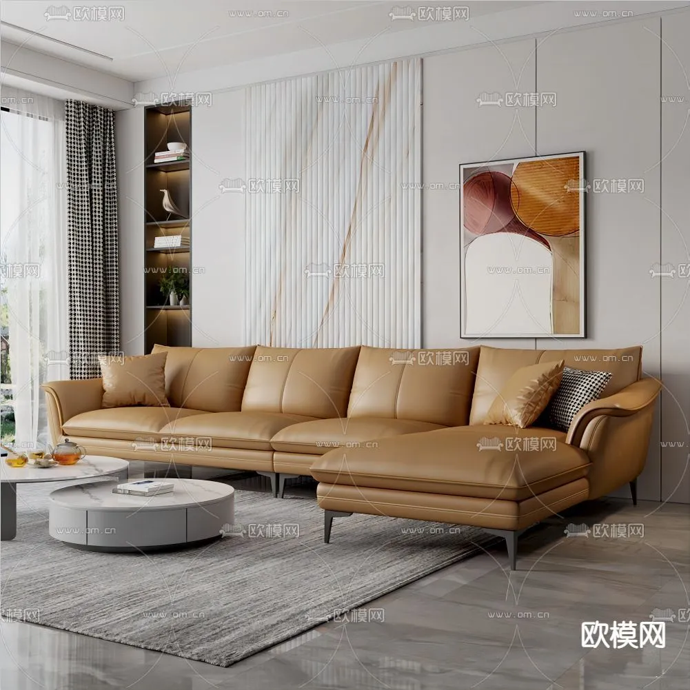 FURNITURE - SOFA - 3D Model For Interior Design - 11153