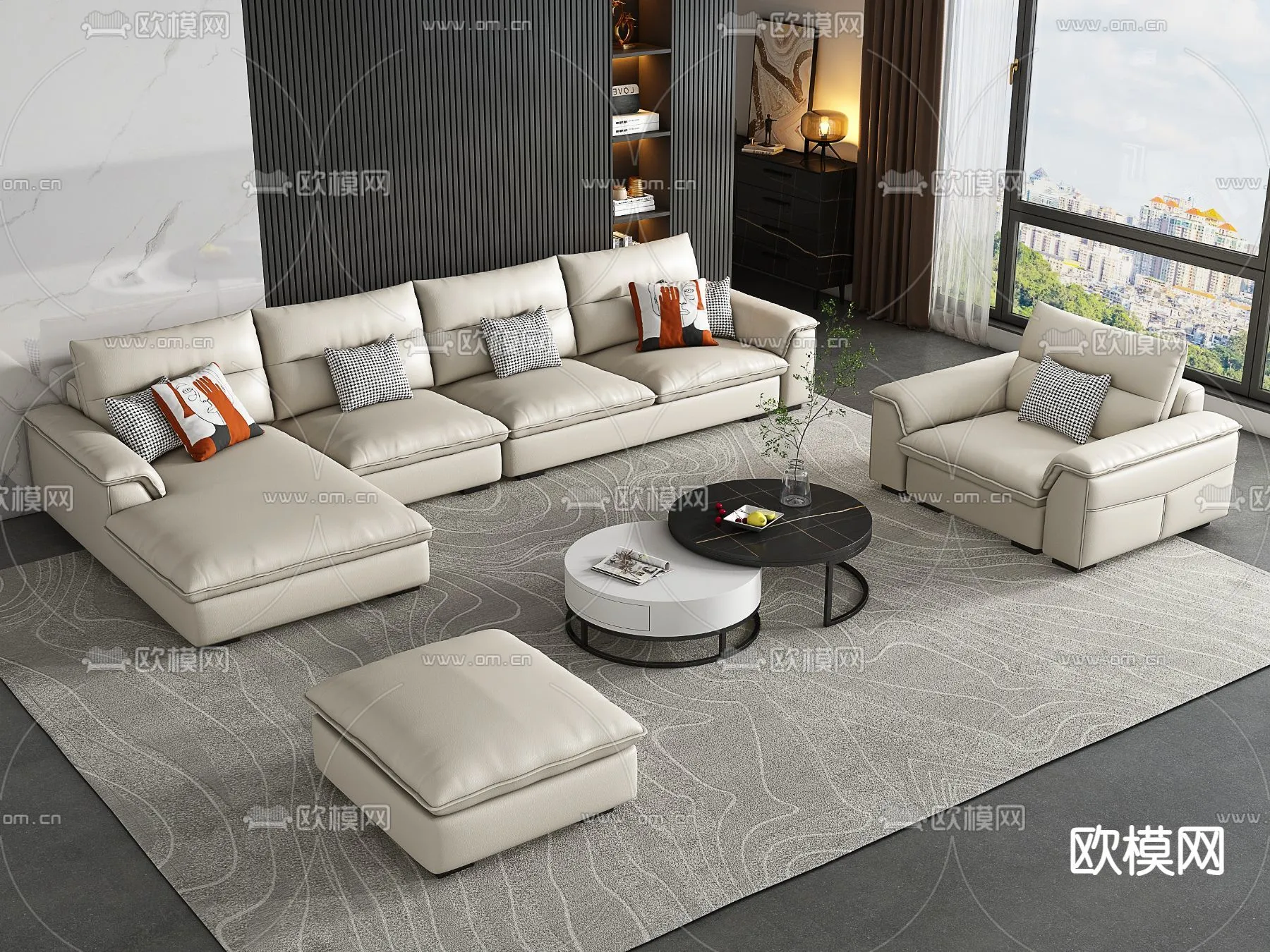 FURNITURE - SOFA - 3D Model For Interior Design - 11158