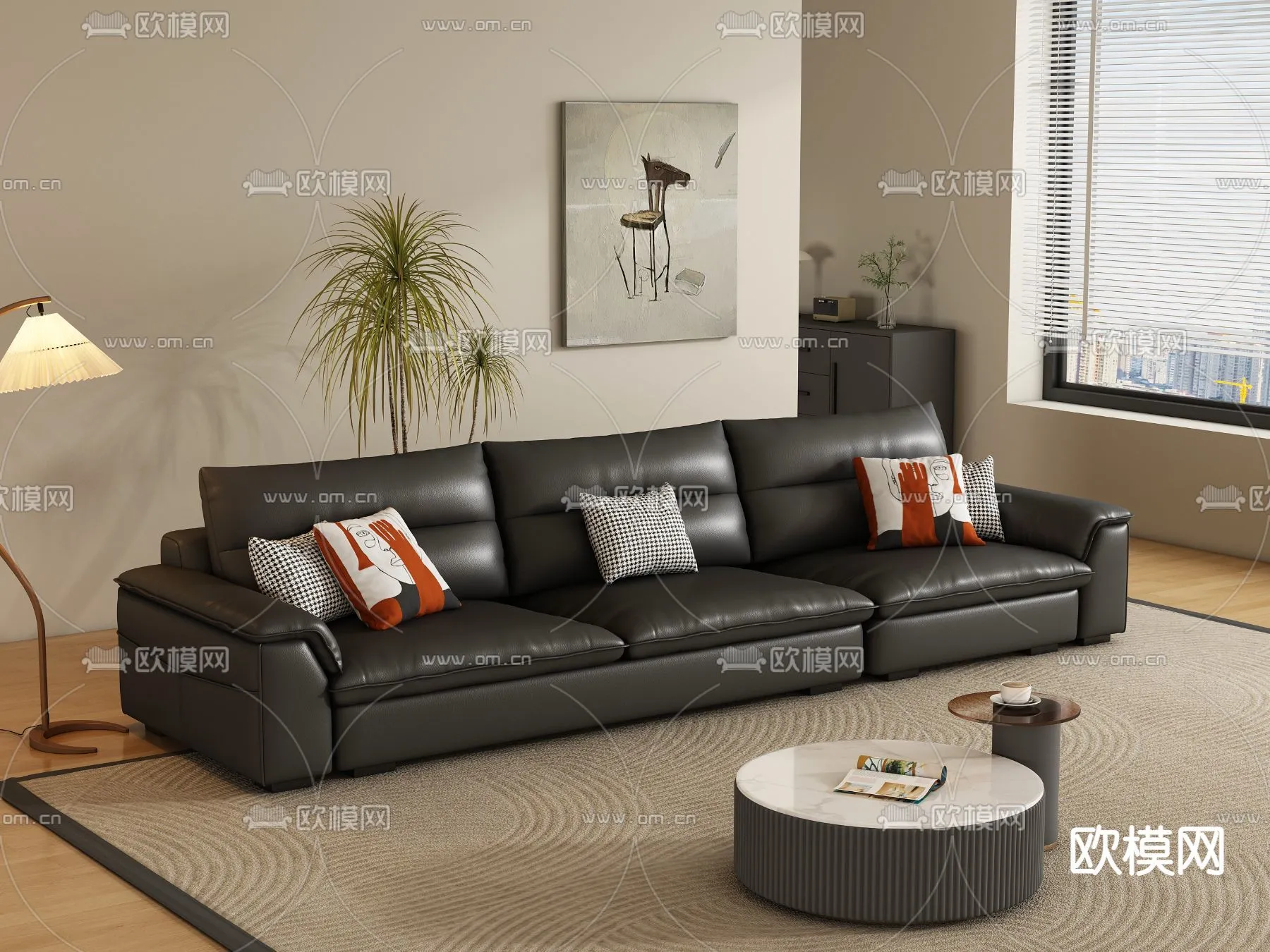 FURNITURE - SOFA - 3D Model For Interior Design - 11159