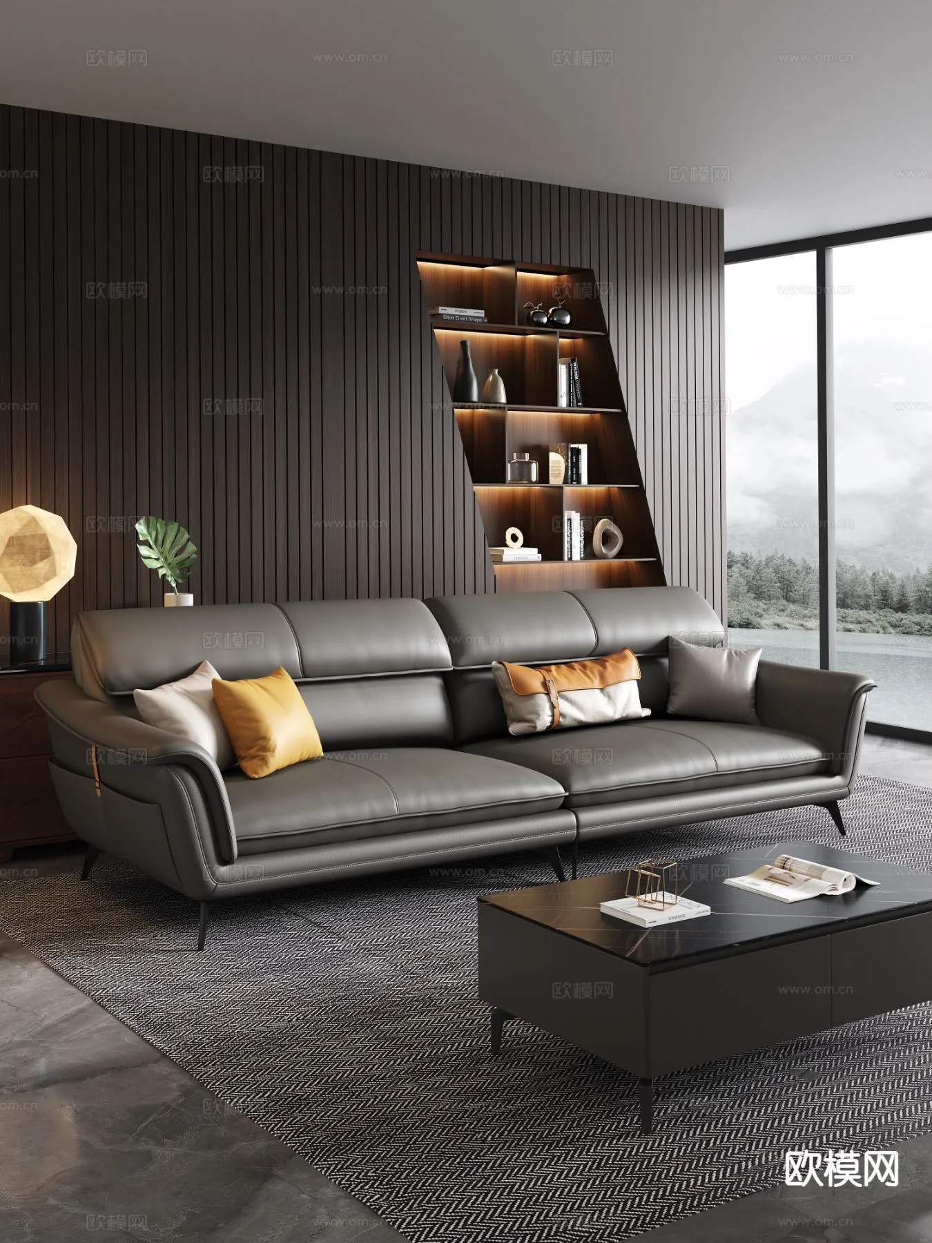 FURNITURE - SOFA - 3D Model For Interior Design - 11164