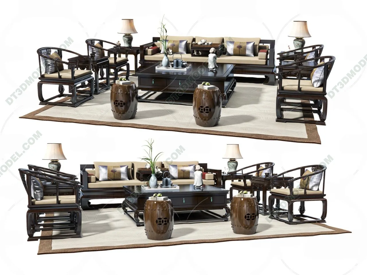 FURNITURE - SOFA - 3D Model For Interior Design - 11171