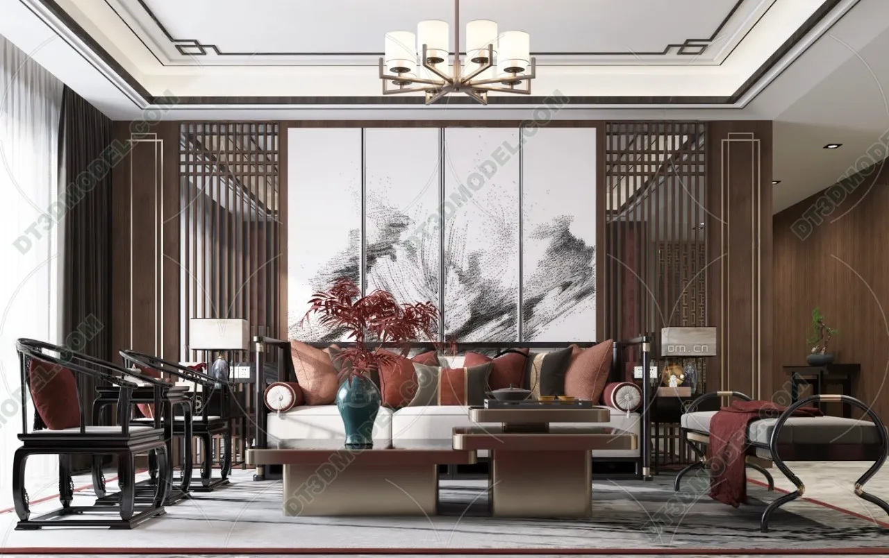 FURNITURE - SOFA - 3D Model For Interior Design - 11173