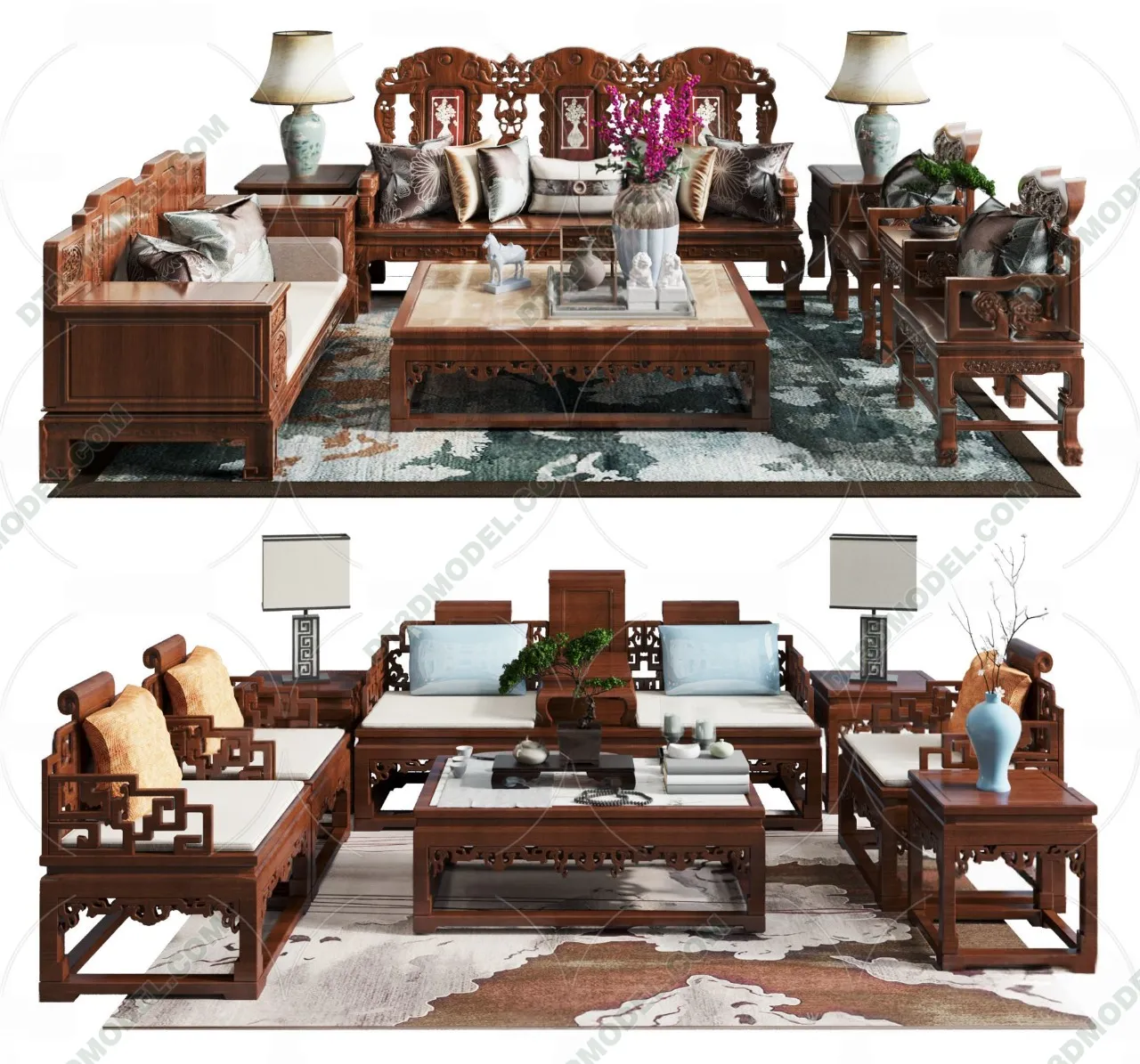FURNITURE - SOFA - 3D Model For Interior Design - 11176