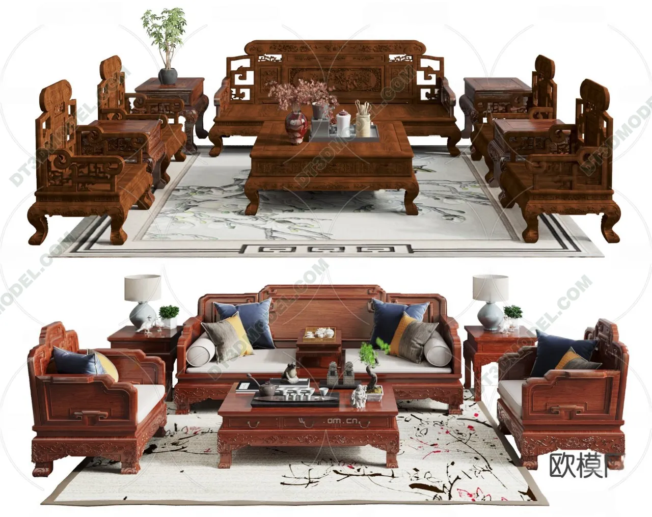 FURNITURE - SOFA - 3D Model For Interior Design - 11177