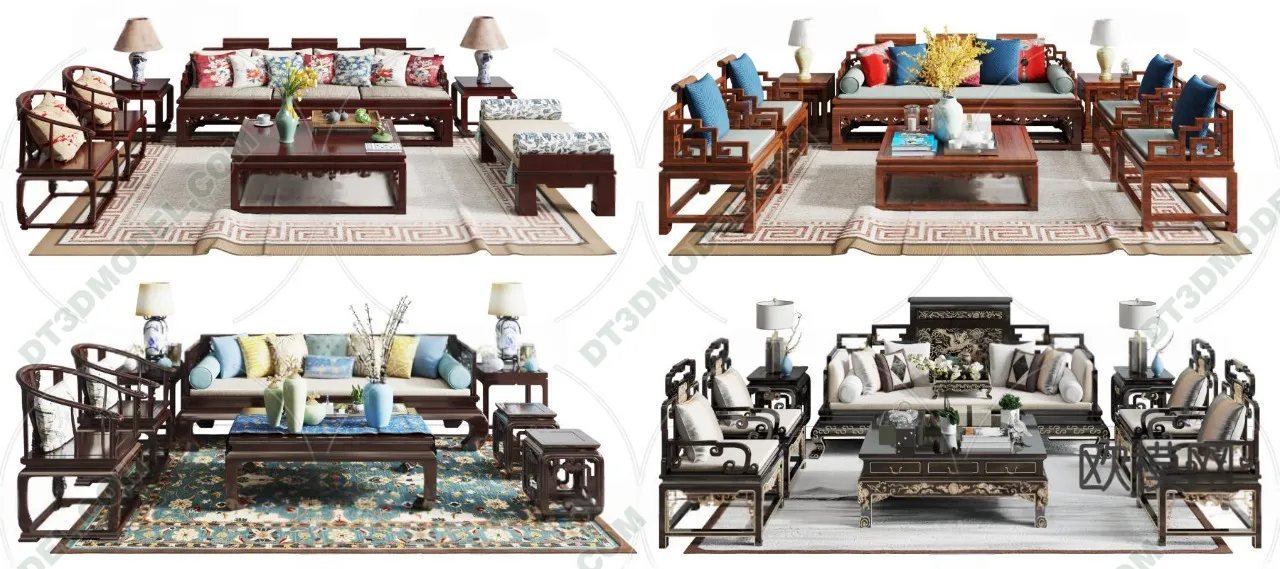 FURNITURE - SOFA - 3D Model For Interior Design - 11178