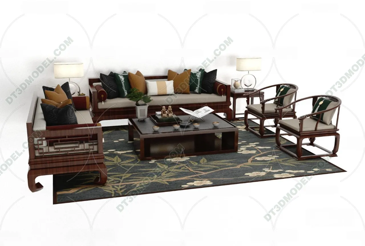 FURNITURE - SOFA - 3D Model For Interior Design - 11186