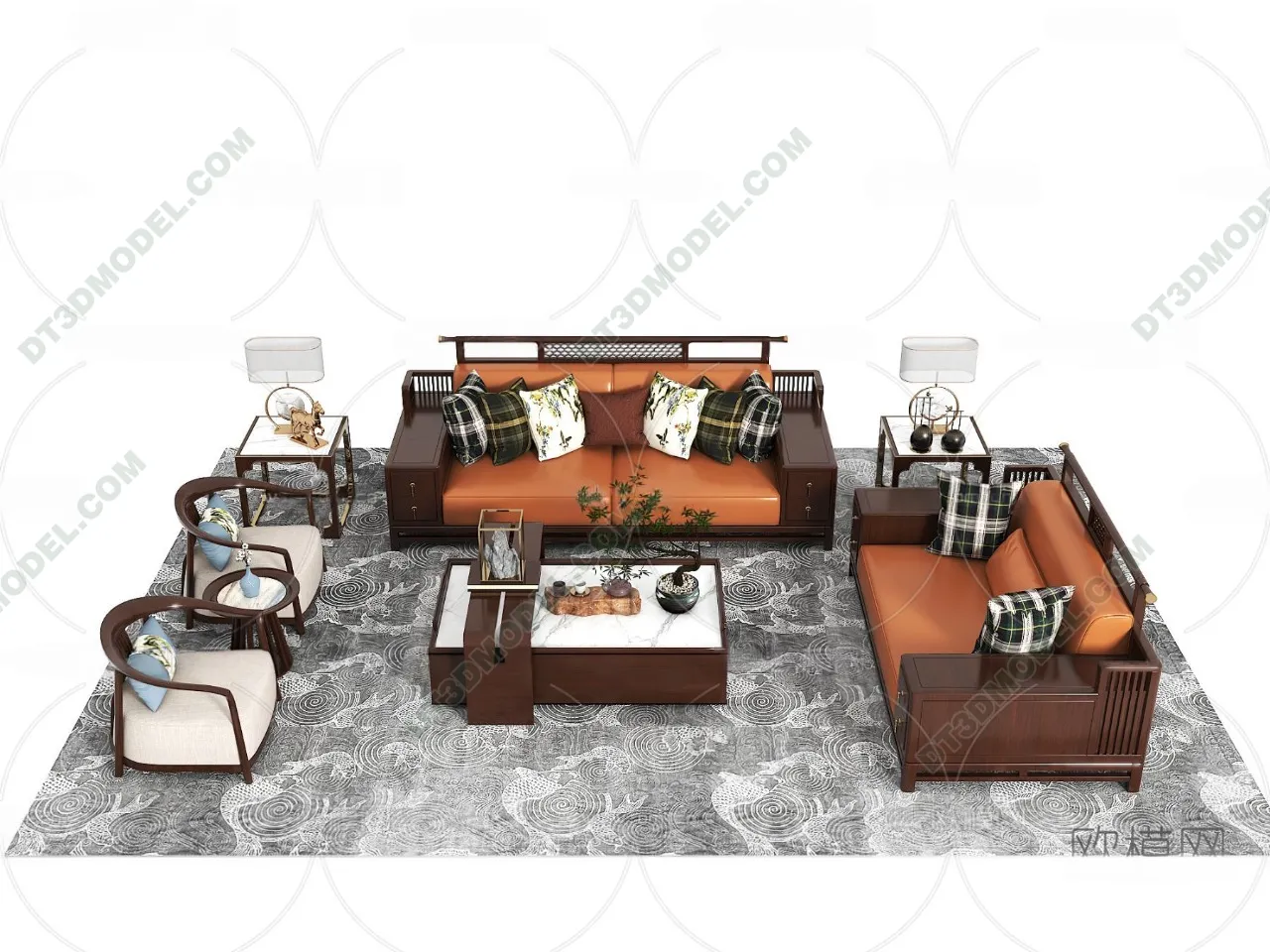 FURNITURE - SOFA - 3D Model For Interior Design - 11188