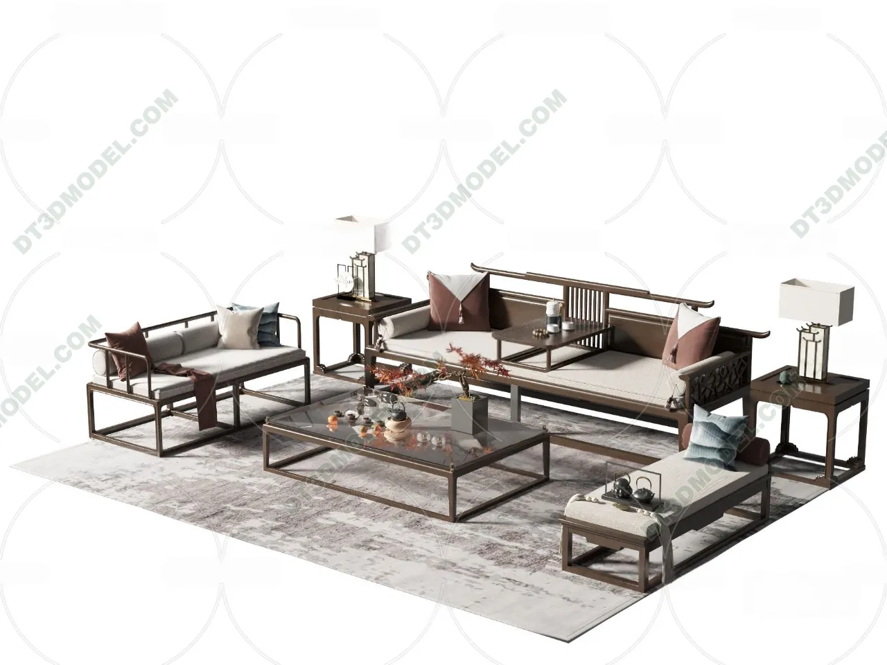 FURNITURE - SOFA - 3D Model For Interior Design - 11195