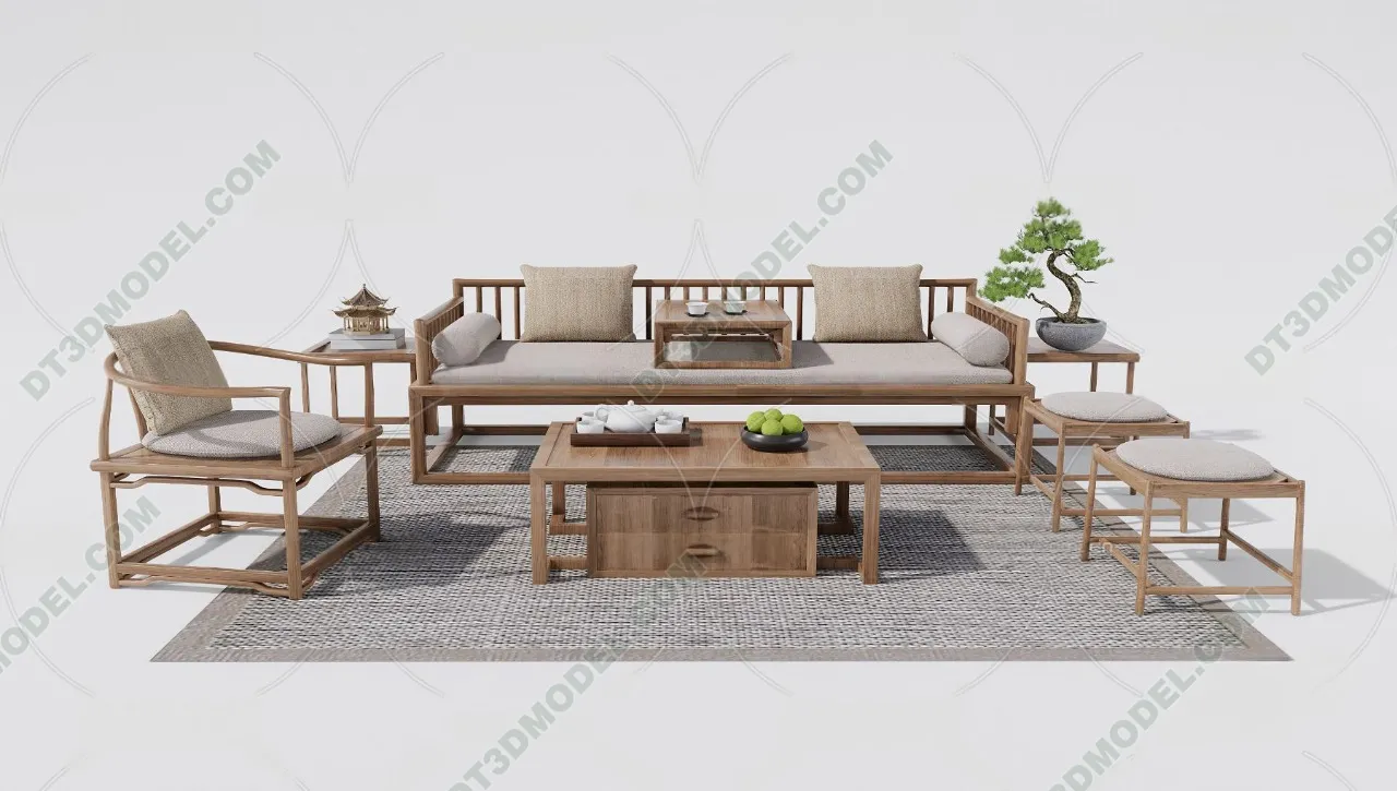FURNITURE - SOFA - 3D Model For Interior Design - 11197