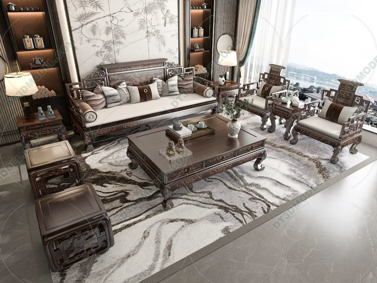 FURNITURE - SOFA - 3D Model For Interior Design - 11201