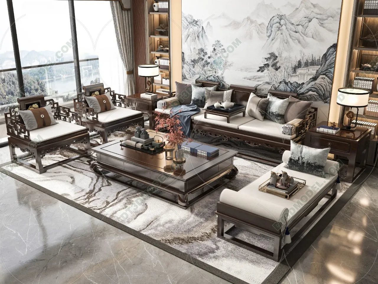 FURNITURE - SOFA - 3D Model For Interior Design - 11202