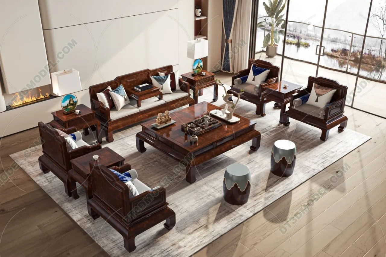 FURNITURE - SOFA - 3D Model For Interior Design - 11205