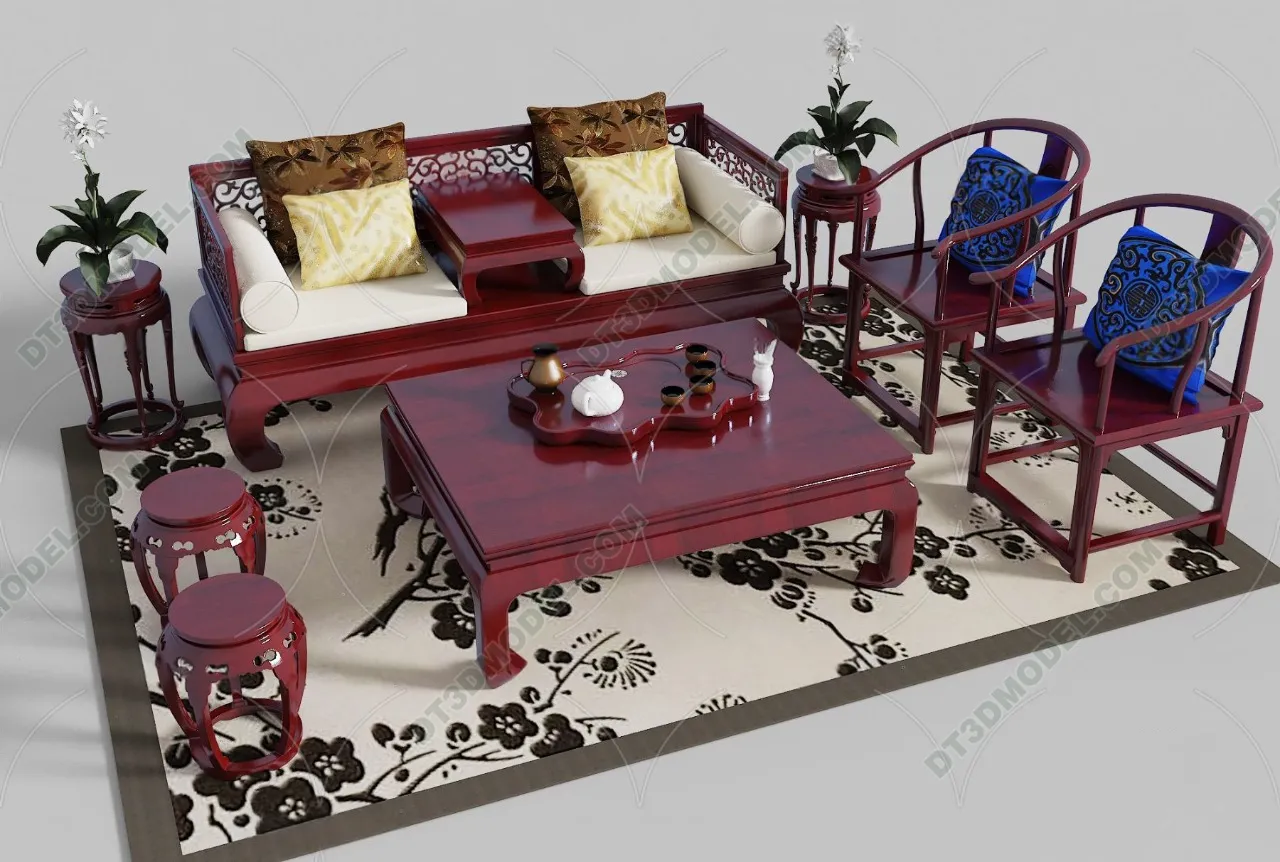 FURNITURE - SOFA - 3D Model For Interior Design - 11206