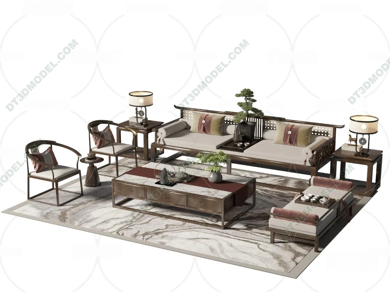 FURNITURE - SOFA - 3D Model For Interior Design - 11207