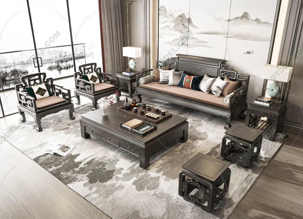 FURNITURE - SOFA - 3D Model For Interior Design - 11209