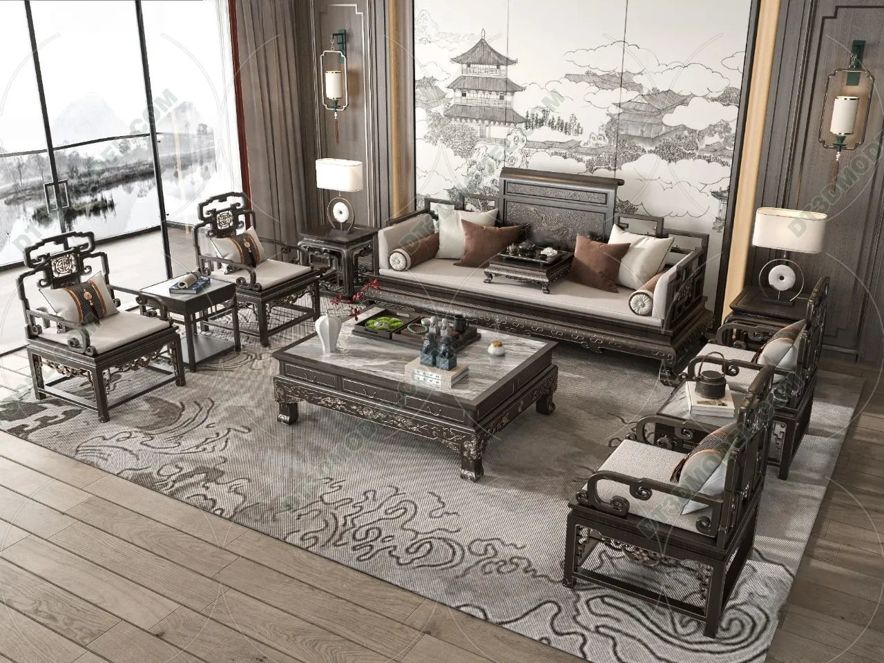 FURNITURE - SOFA - 3D Model For Interior Design - 11211