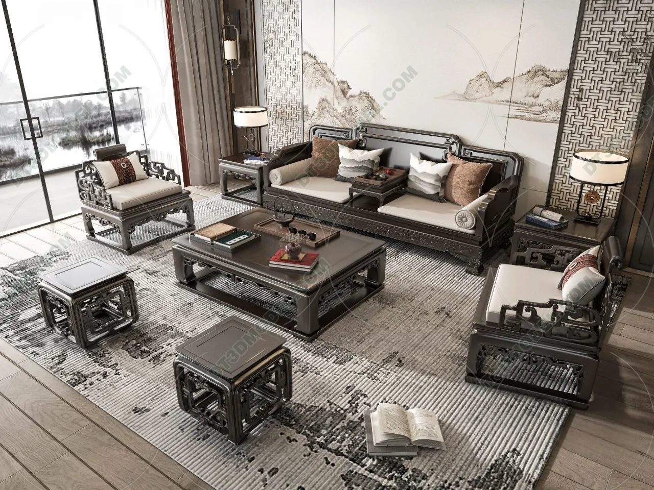 FURNITURE - SOFA - 3D Model For Interior Design - 11212