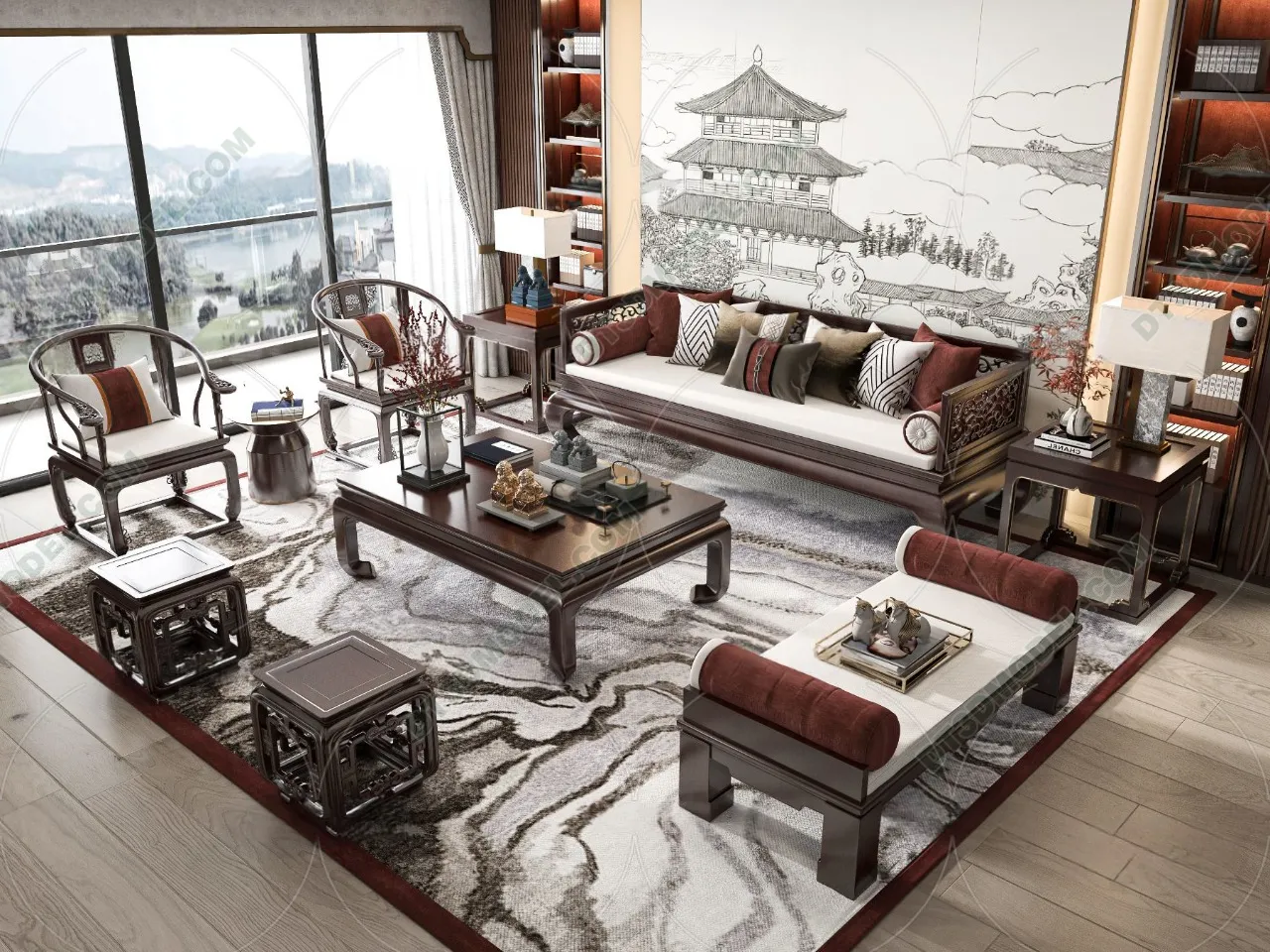 FURNITURE - SOFA - 3D Model For Interior Design - 11213