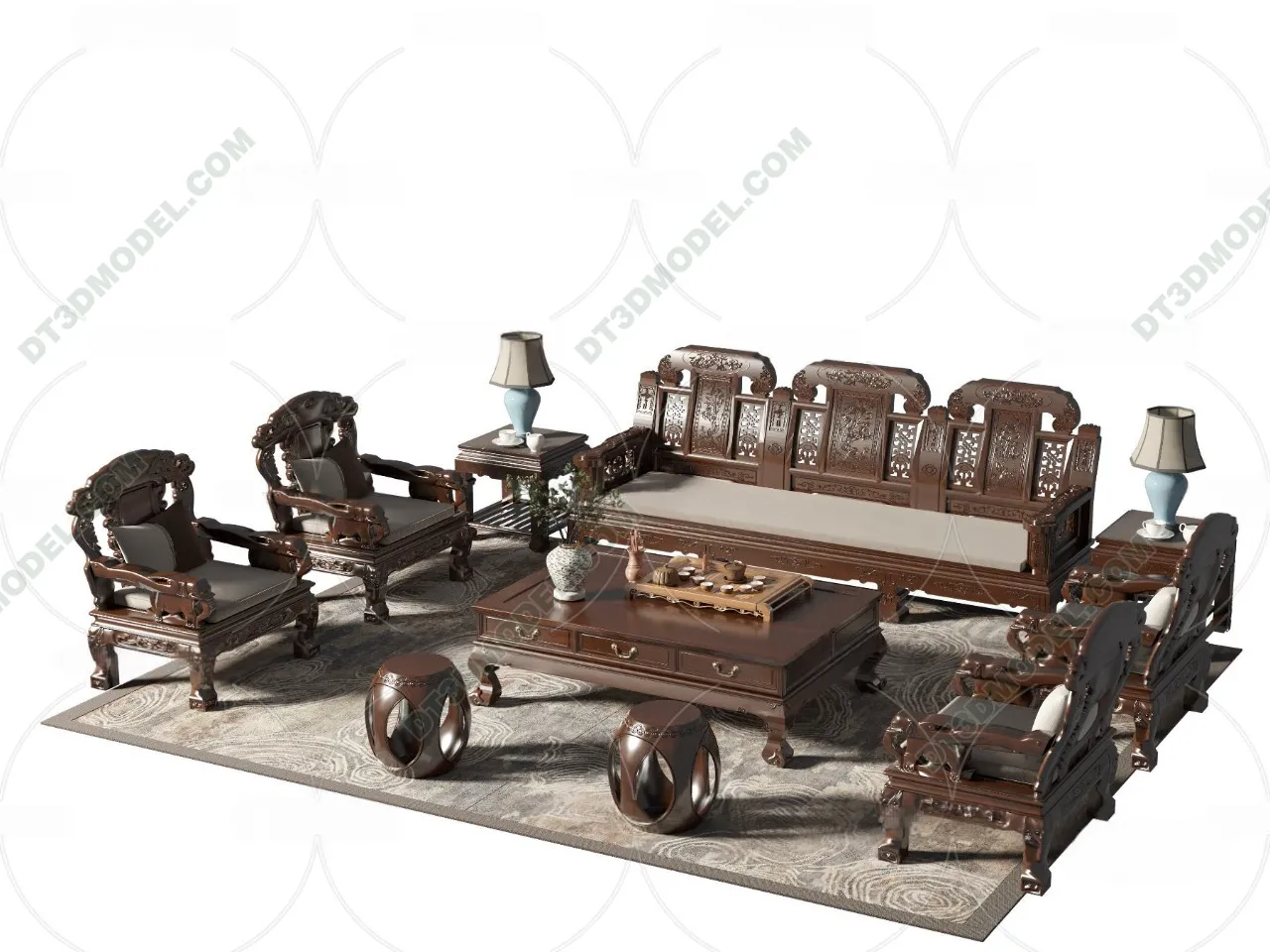 FURNITURE - SOFA - 3D Model For Interior Design - 11215