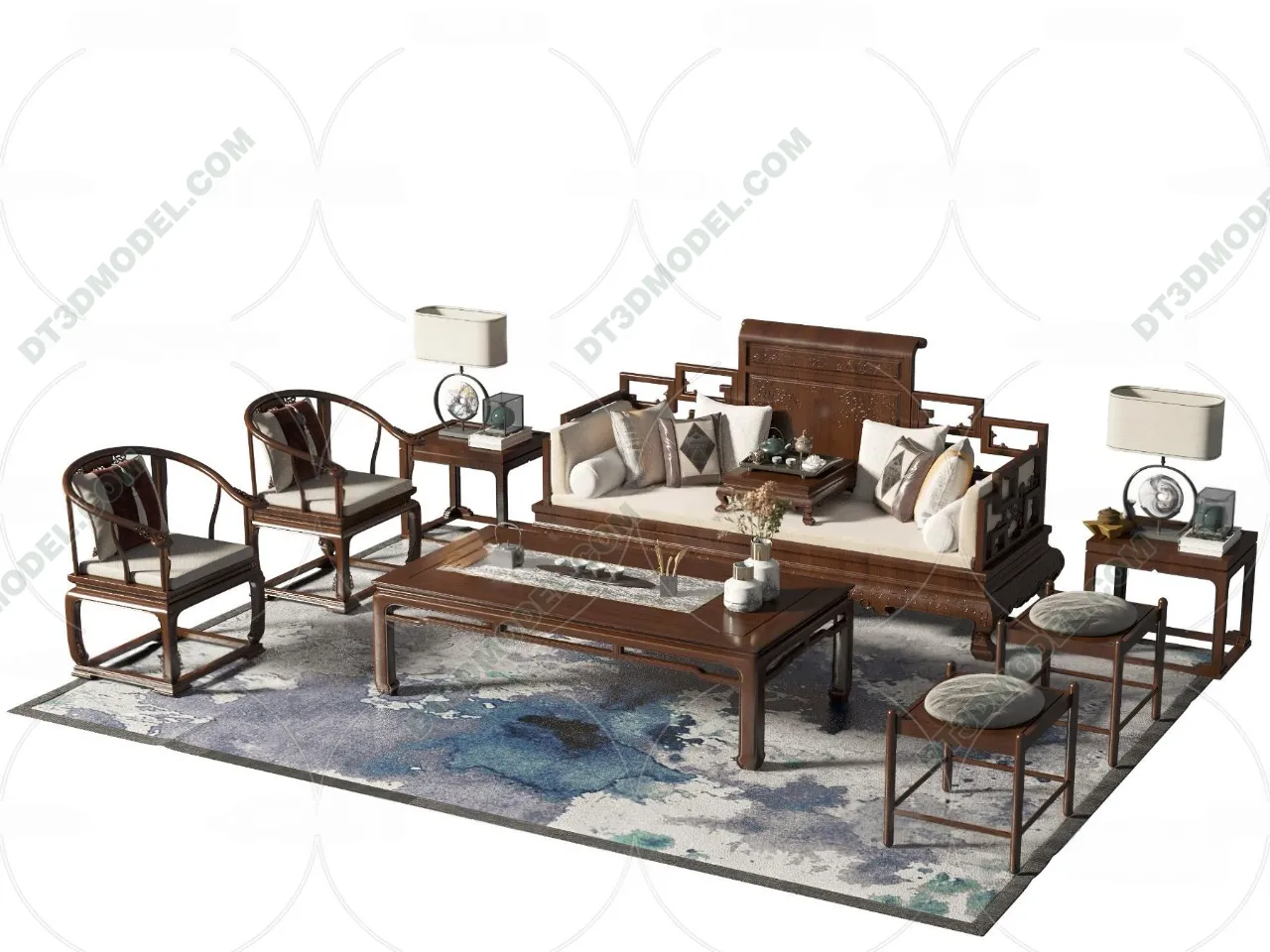 FURNITURE - SOFA - 3D Model For Interior Design - 11216