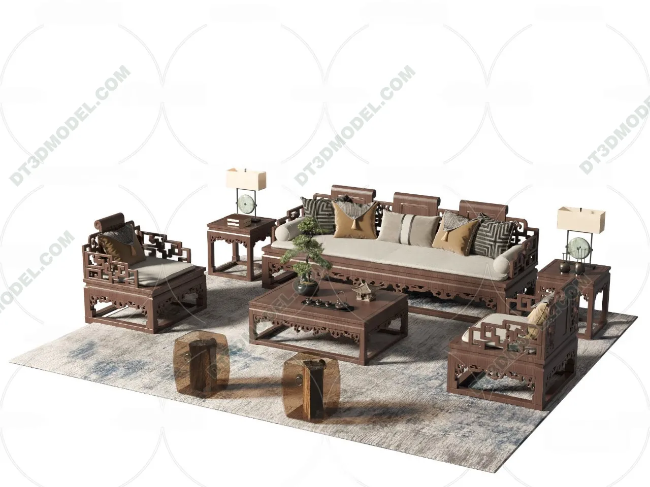 FURNITURE - SOFA - 3D Model For Interior Design - 11217