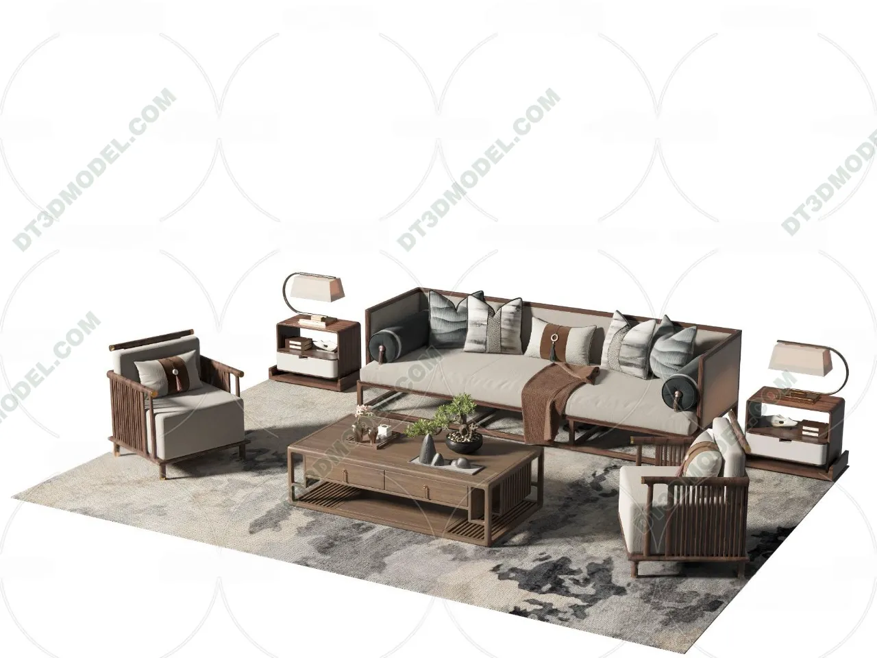 FURNITURE - SOFA - 3D Model For Interior Design - 11220