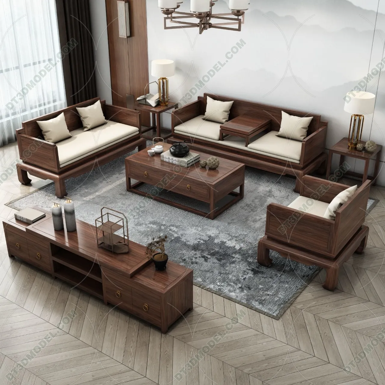 FURNITURE - SOFA - 3D Model For Interior Design - 11221