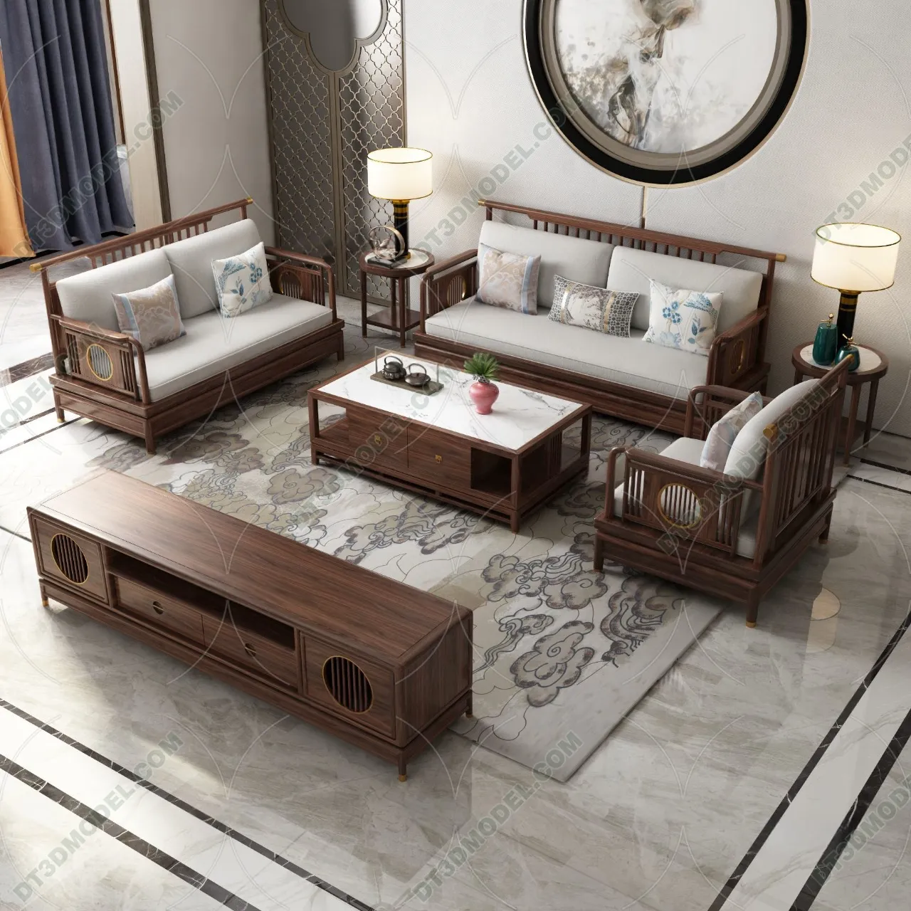 FURNITURE - SOFA - 3D Model For Interior Design - 11222