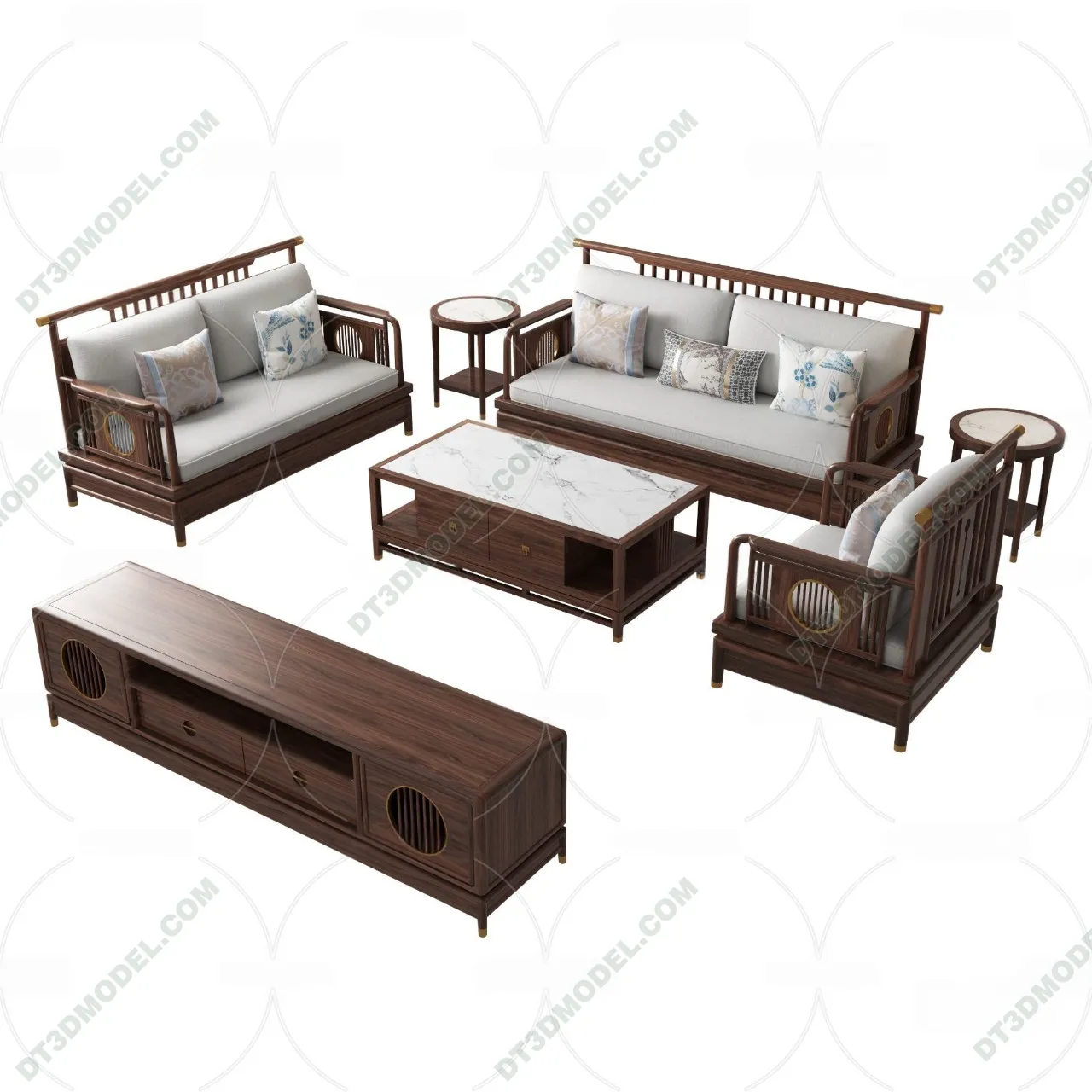 FURNITURE - SOFA - 3D Model For Interior Design - 11223
