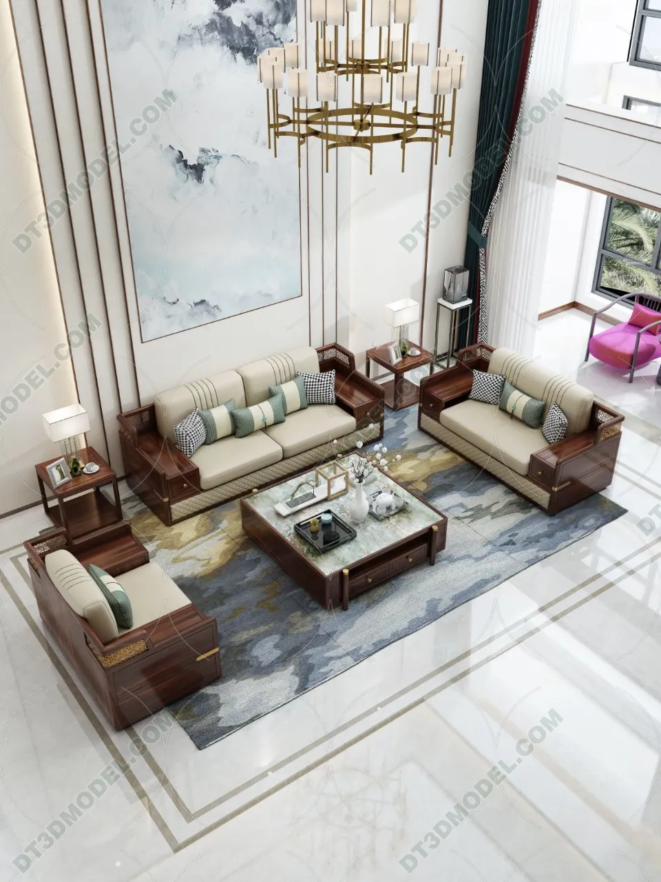 FURNITURE - SOFA - 3D Model For Interior Design - 11224