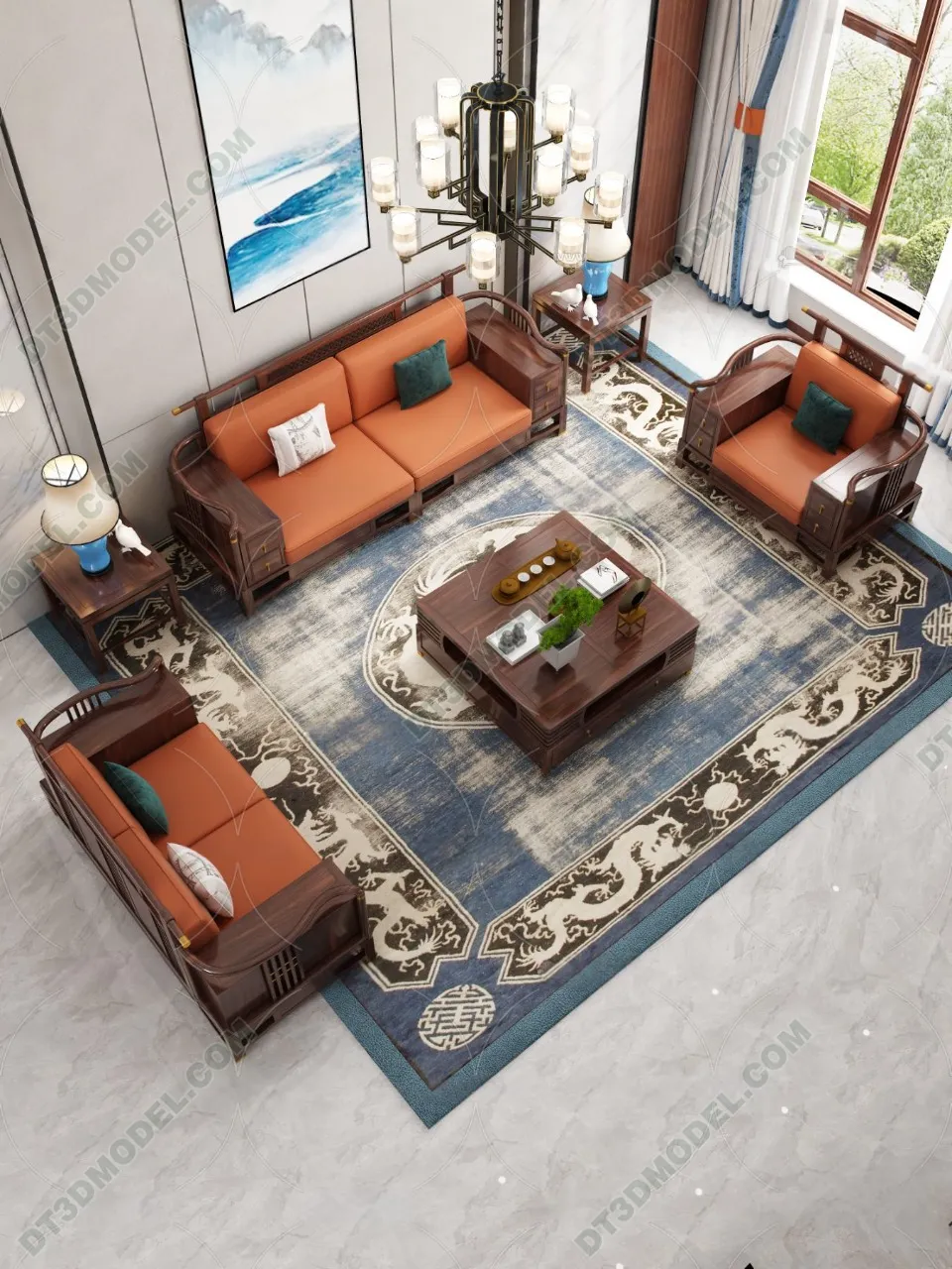 FURNITURE - SOFA - 3D Model For Interior Design - 11225