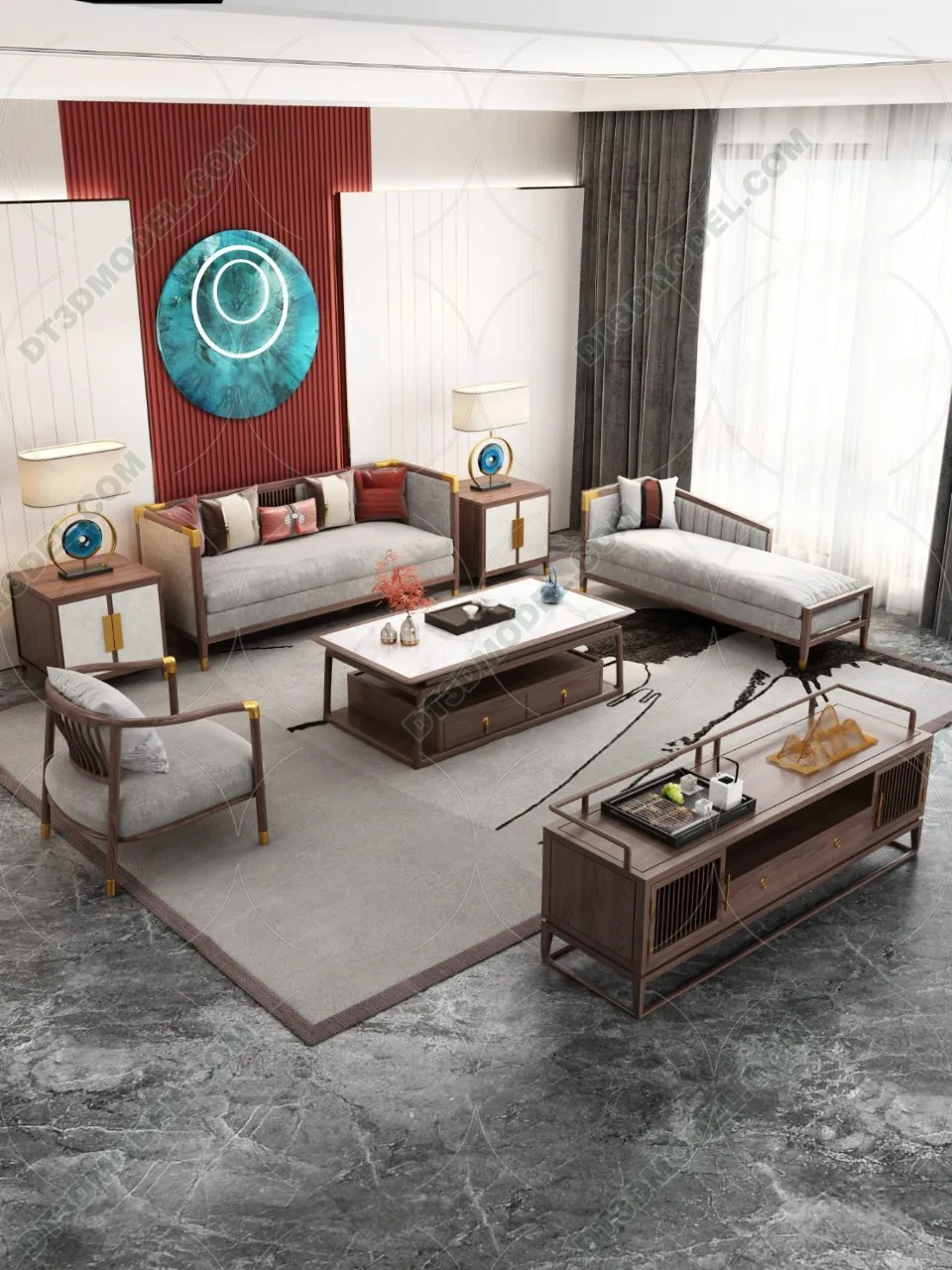 FURNITURE - SOFA - 3D Model For Interior Design - 11230