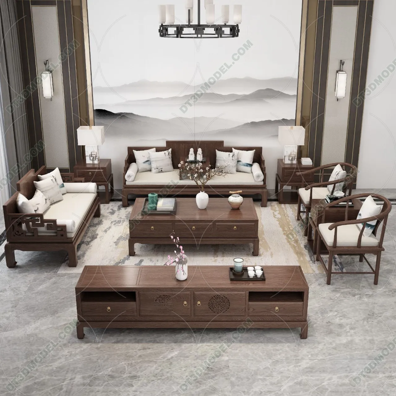 FURNITURE - SOFA - 3D Model For Interior Design - 11233